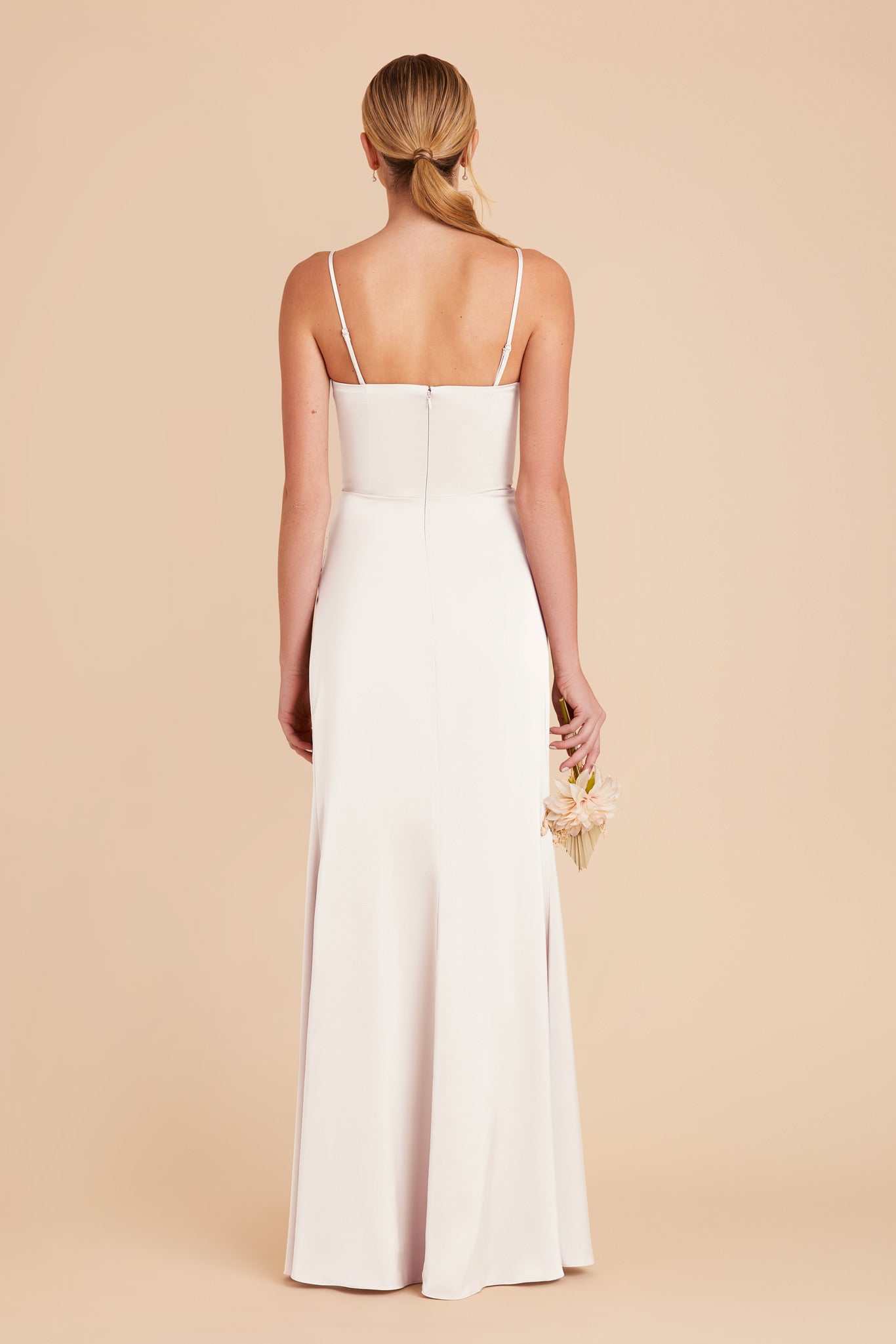 White Anne Matte Satin Dress by Birdy Grey