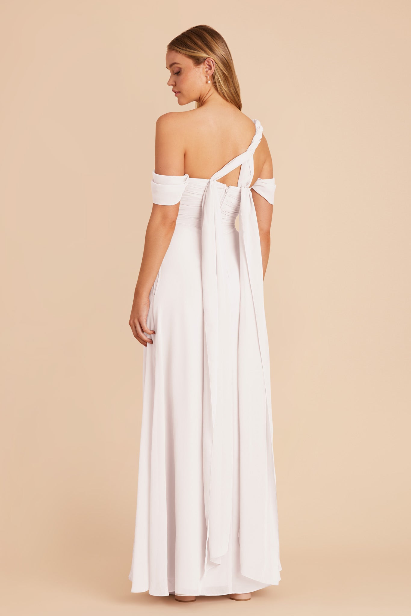 White Cara Chiffon Dress by Birdy Grey