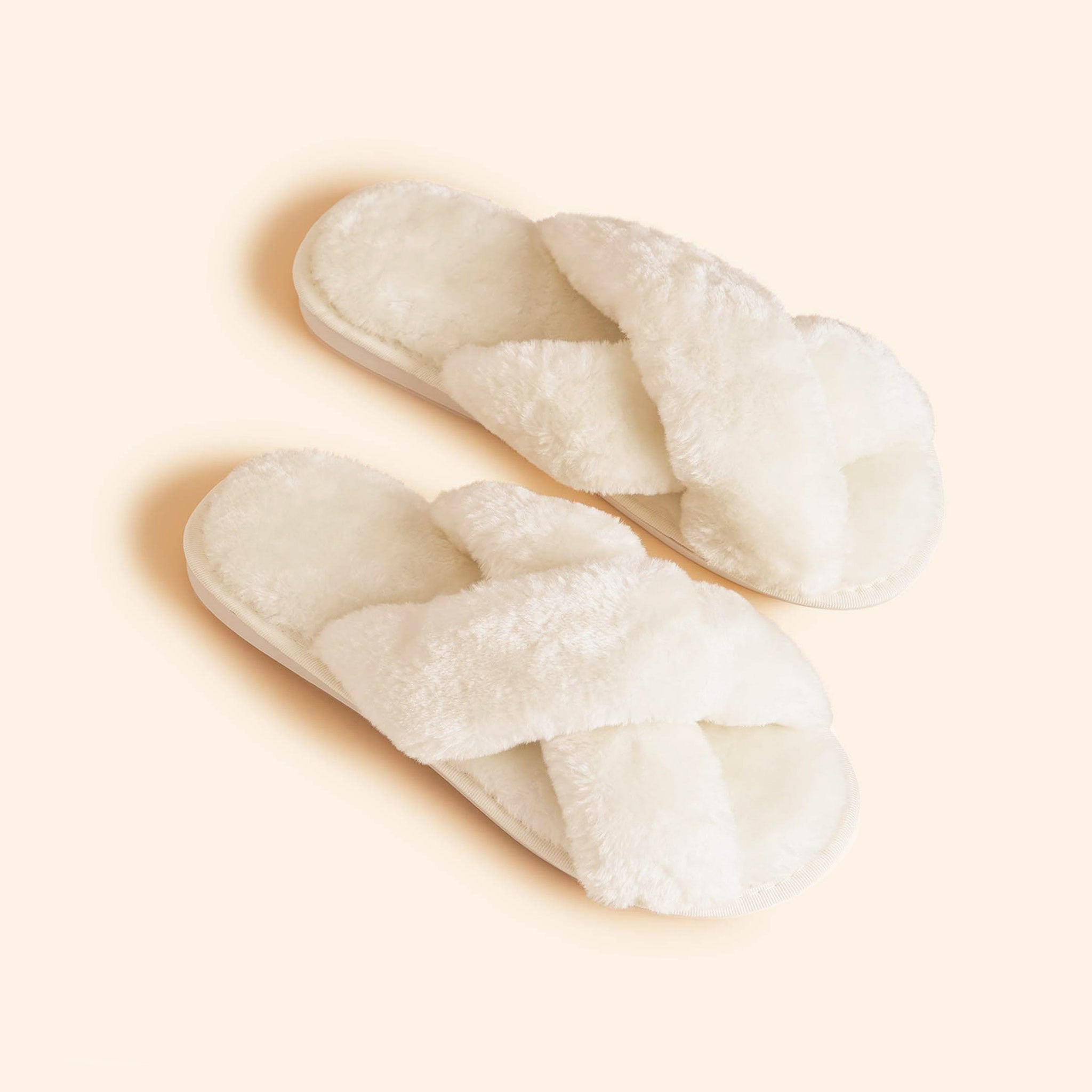 White Fluffy Slippers