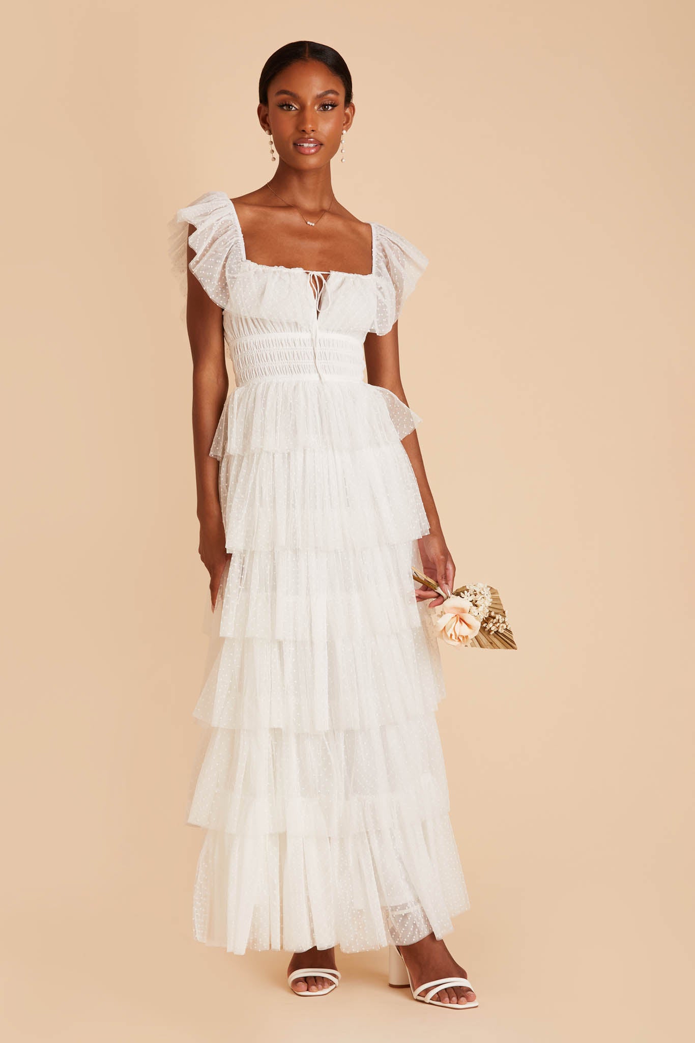 White embellished outlet gown