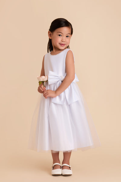 White Fern Flower Girl Dress by Birdy Grey