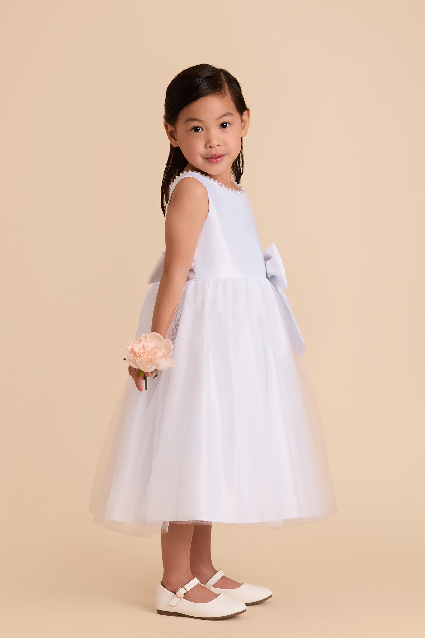 White Fern Flower Girl Dress by Birdy Grey