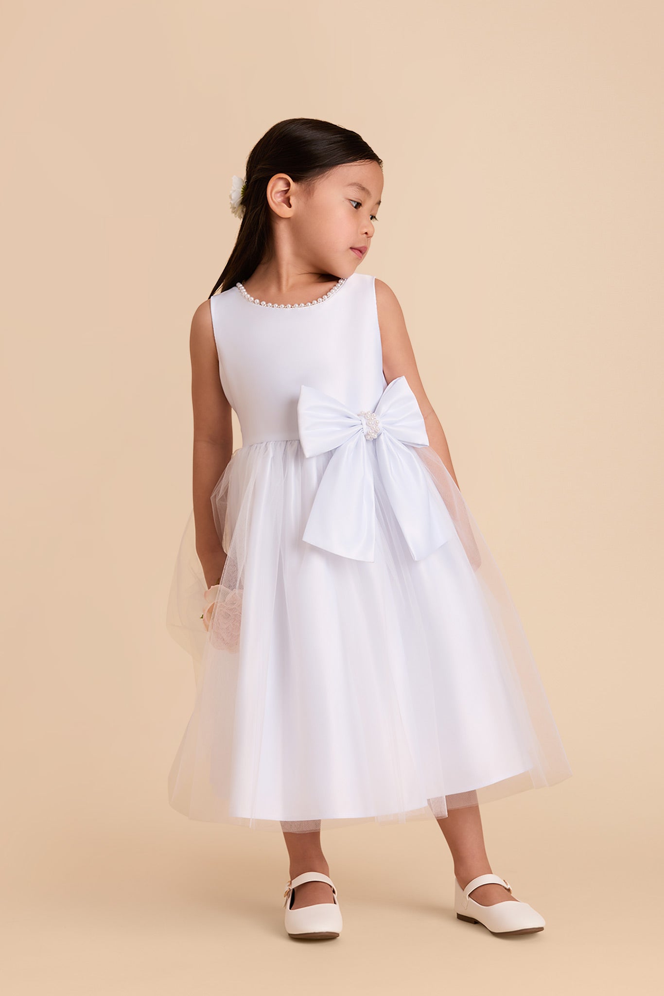 White Fern Flower Girl Dress by Birdy Grey