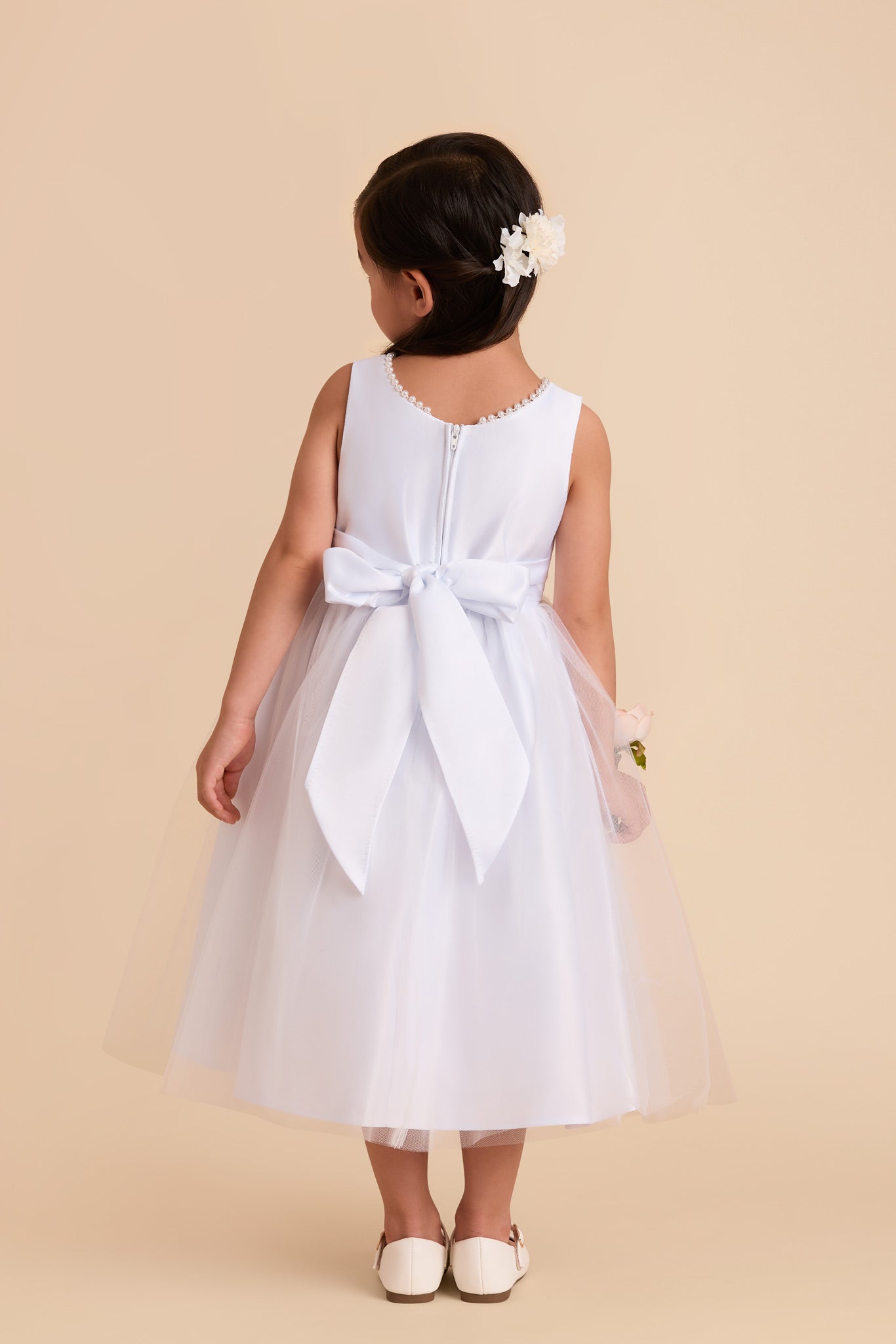 White Fern Flower Girl Dress by Birdy Grey