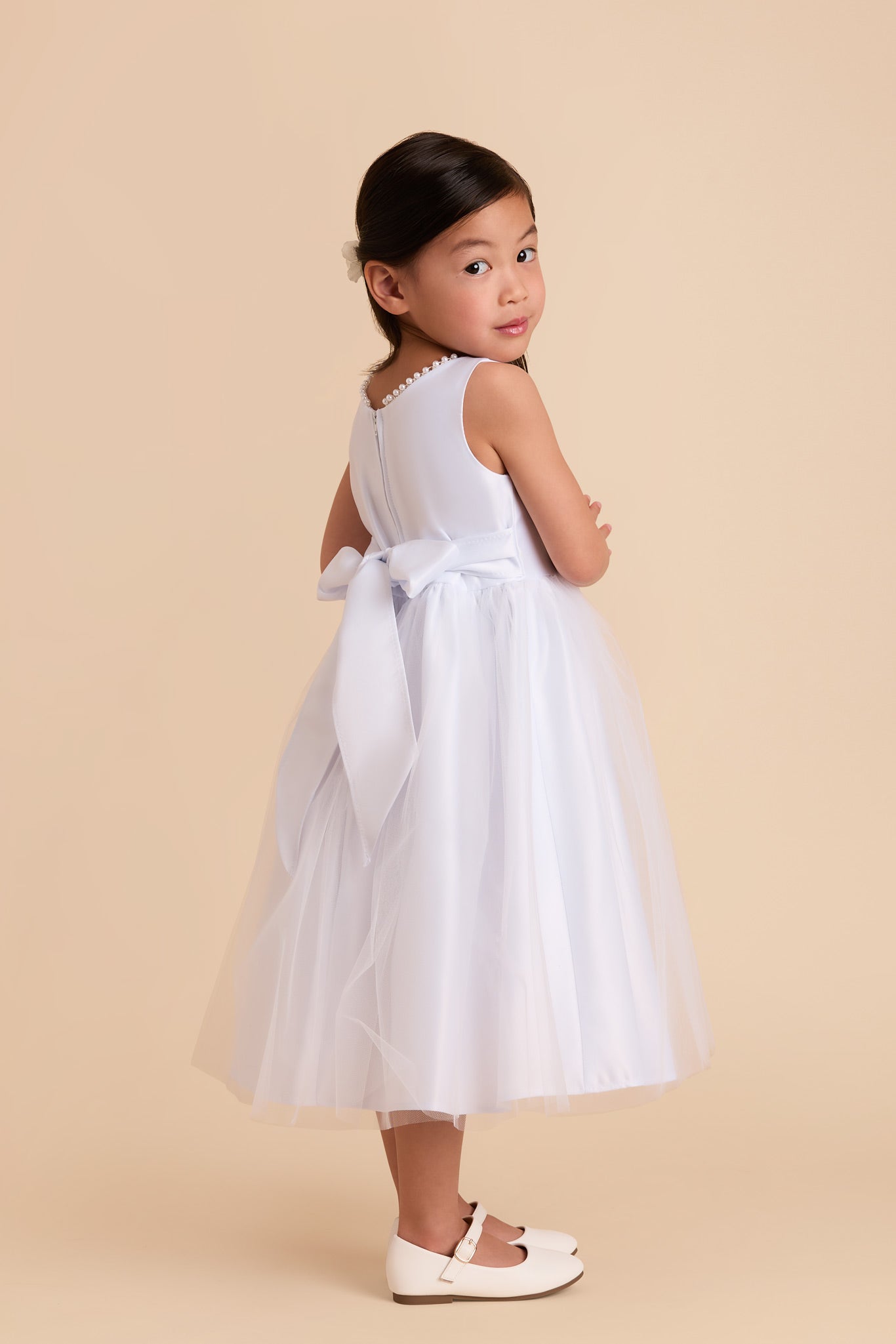 White Fern Flower Girl Dress by Birdy Grey