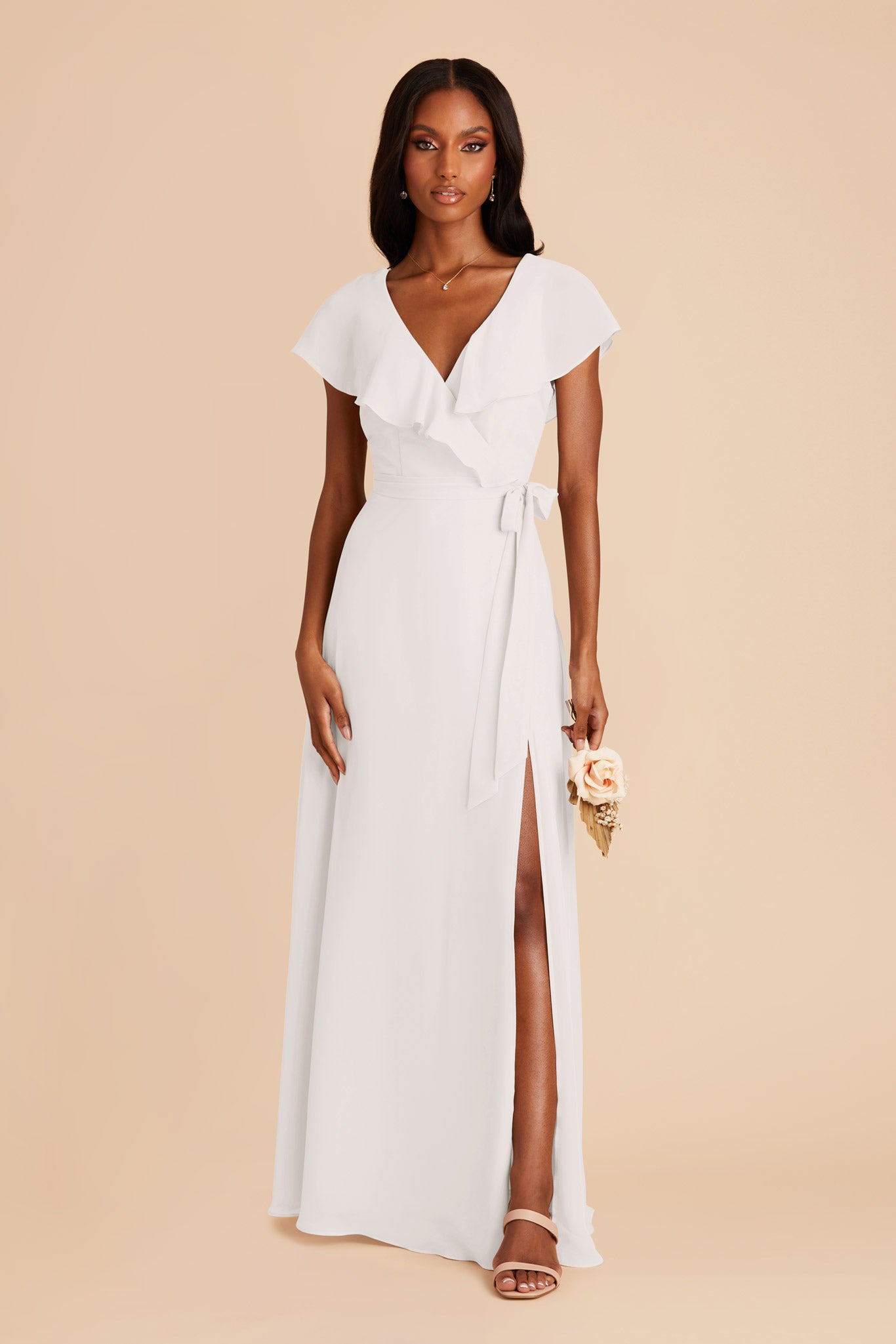 White Jackson Chiffon Dress by Birdy Grey