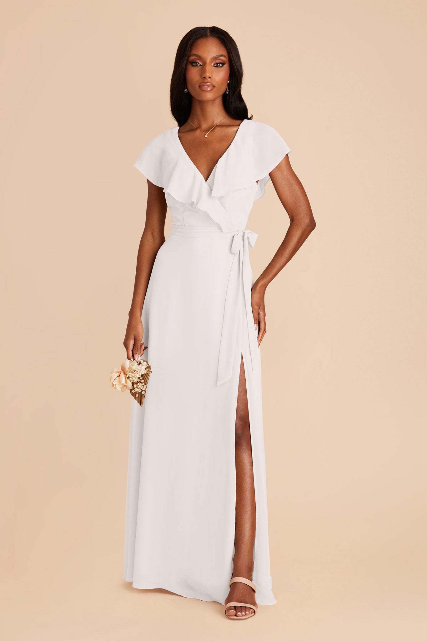 White Jackson Chiffon Dress by Birdy Grey