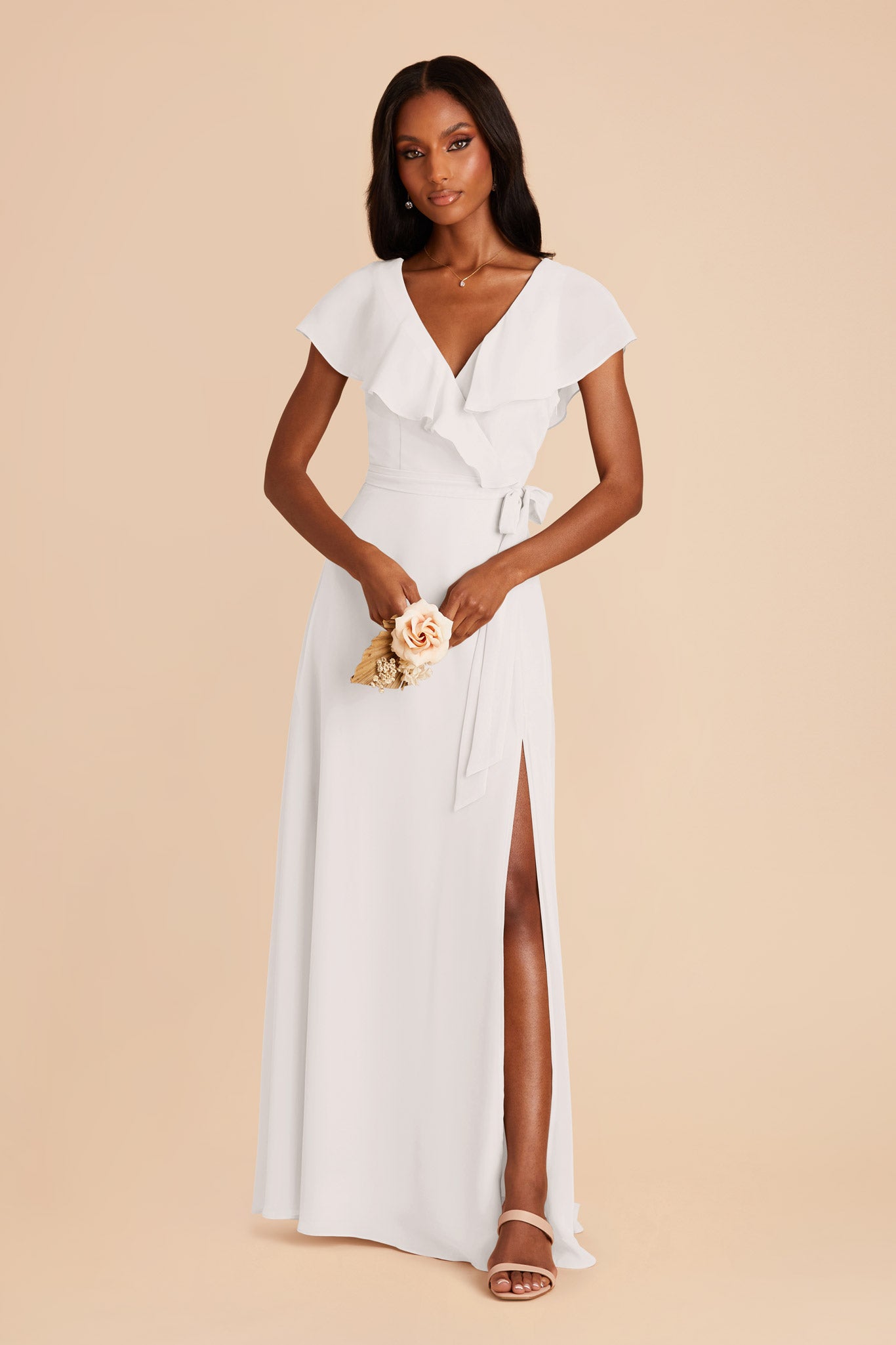 White Jackson Chiffon Dress by Birdy Grey