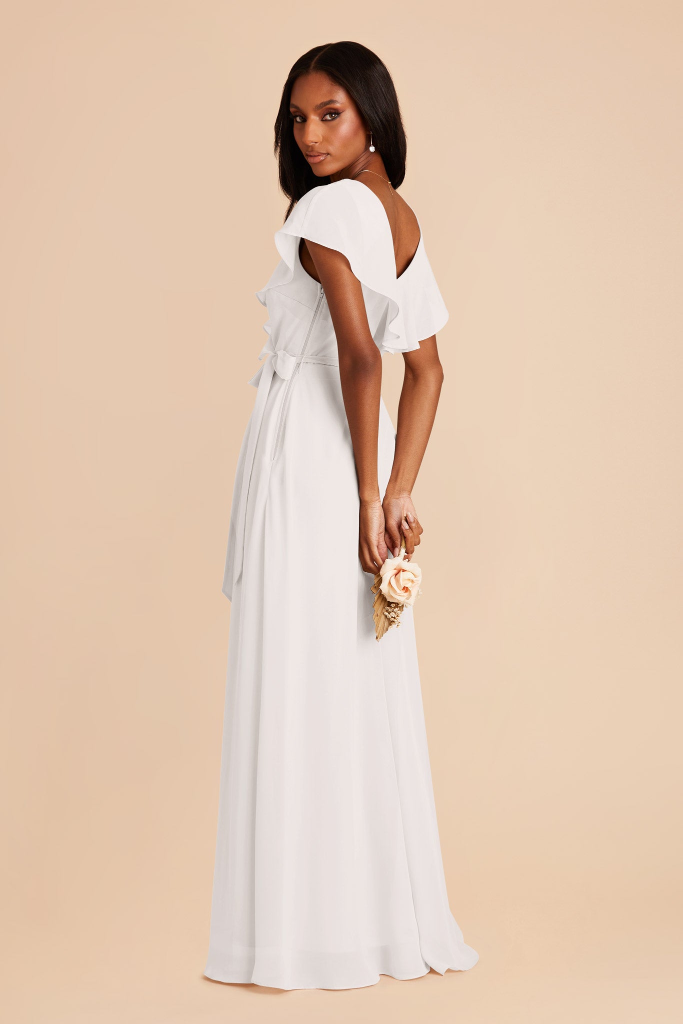 White Jackson Chiffon Dress by Birdy Grey