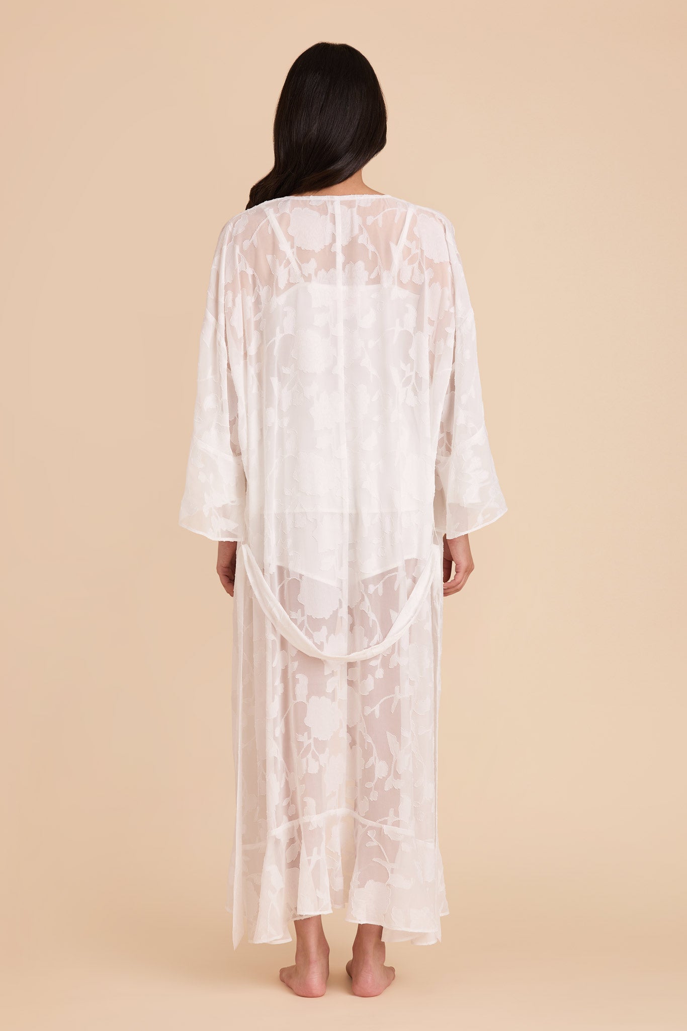 Minnie Jacquard Bridal Robe - White