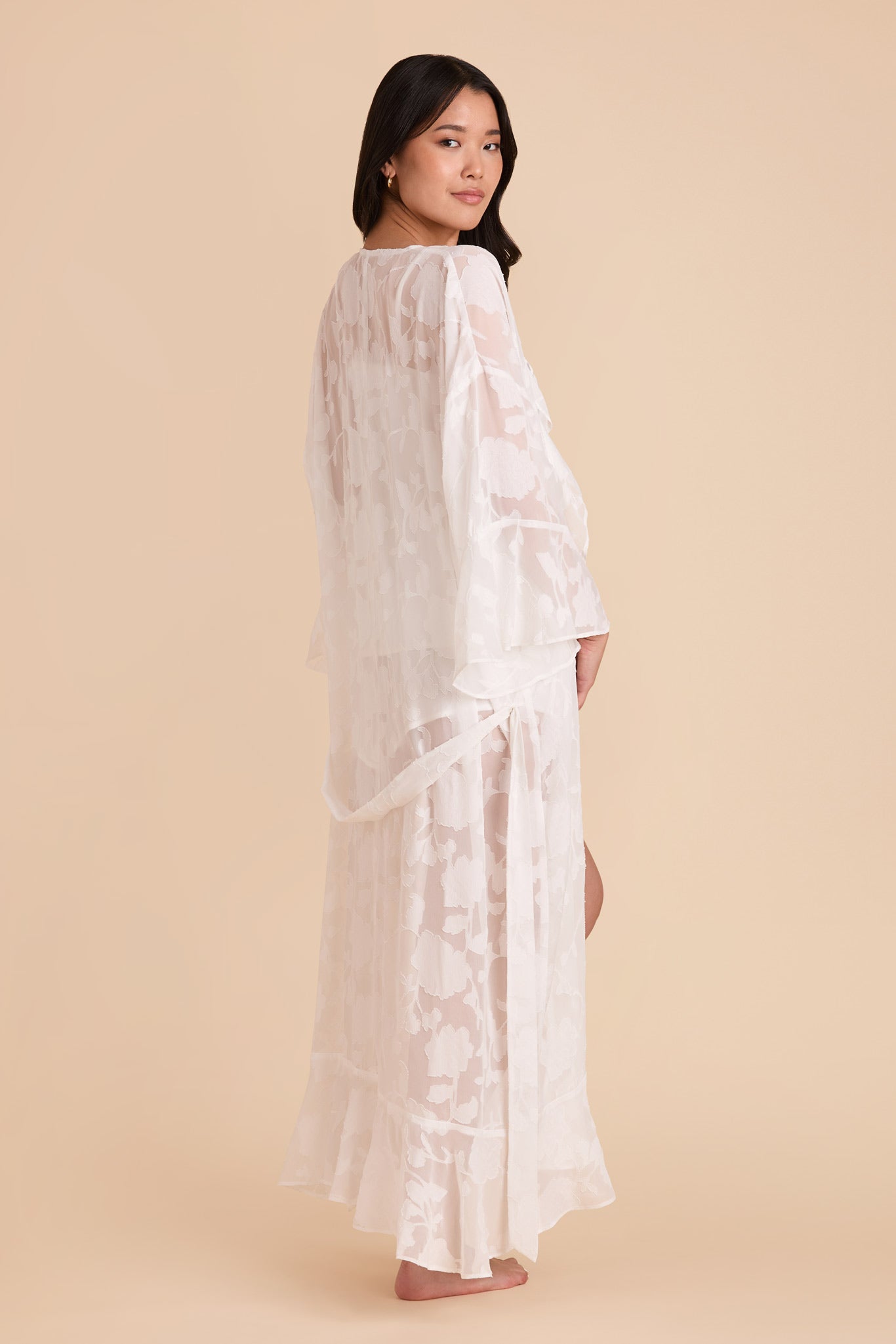 Minnie Jacquard Bridal Robe - White