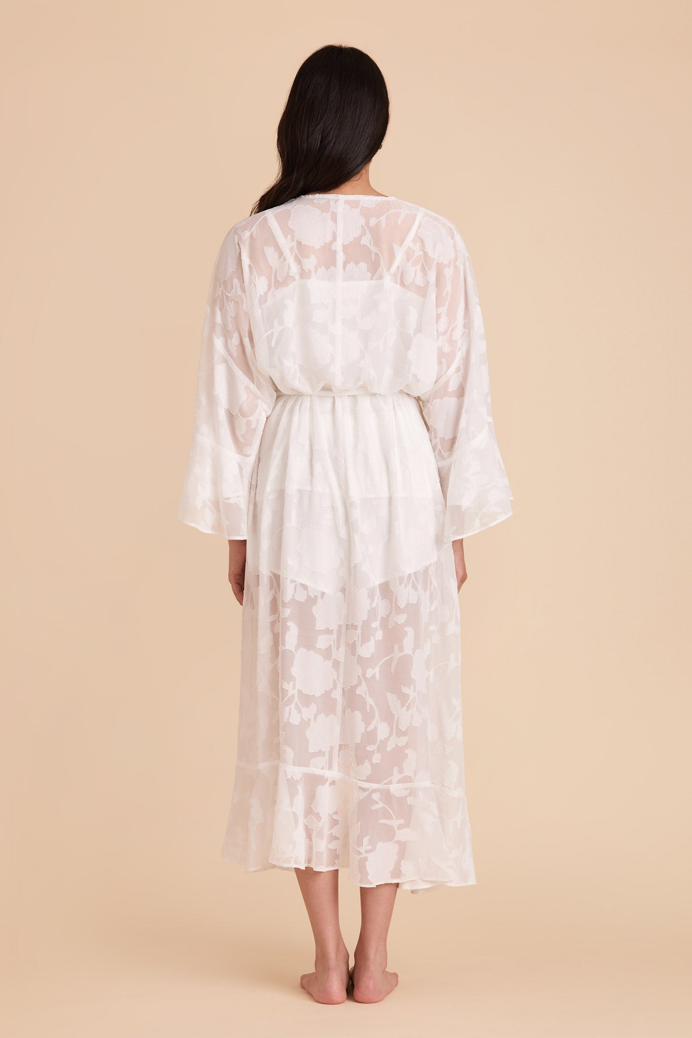 Minnie Jacquard Bridal Robe - White