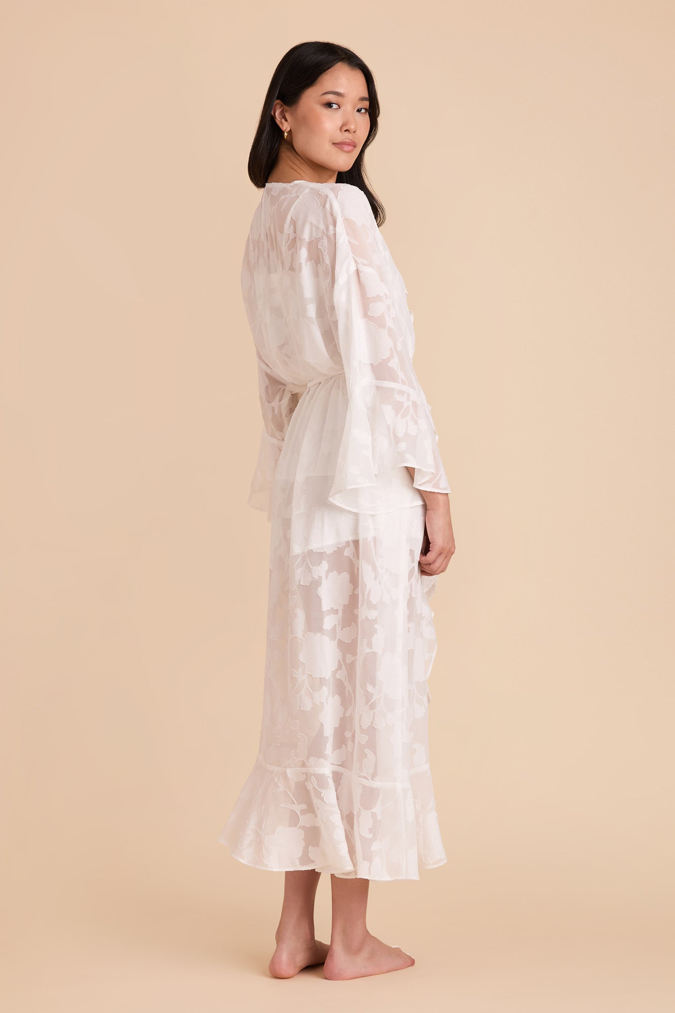 Minnie Jacquard Bridal Robe - White