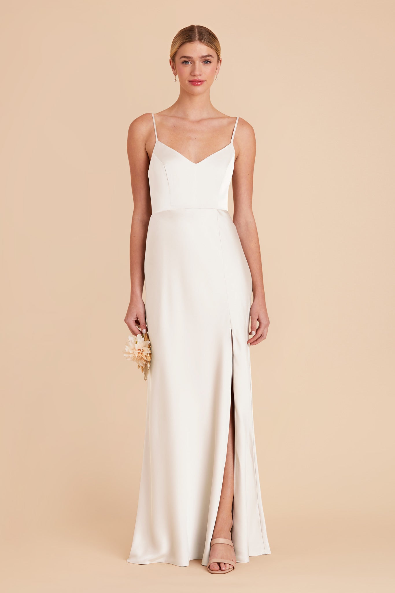 White Jay Matte Satin Dress by Birdy Grey