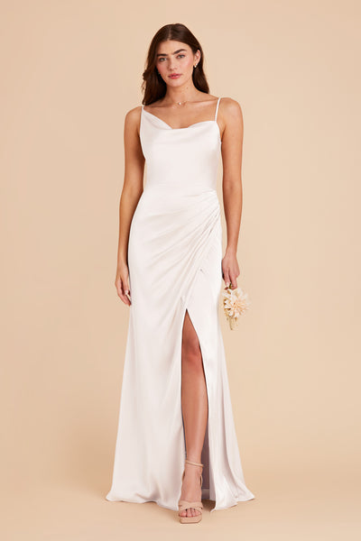 White Jennifer Matte Satin Dress by Birdy Grey