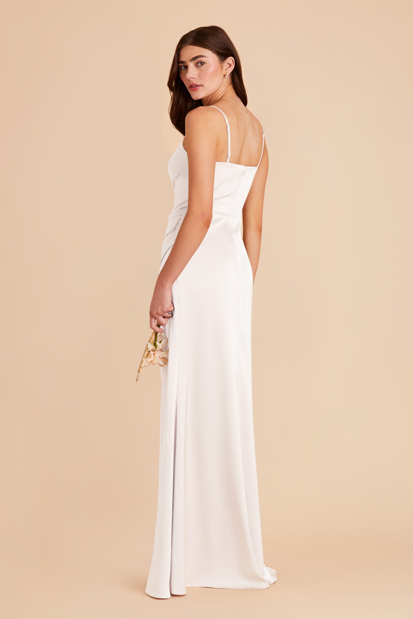 White Jennifer Matte Satin Dress by Birdy Grey