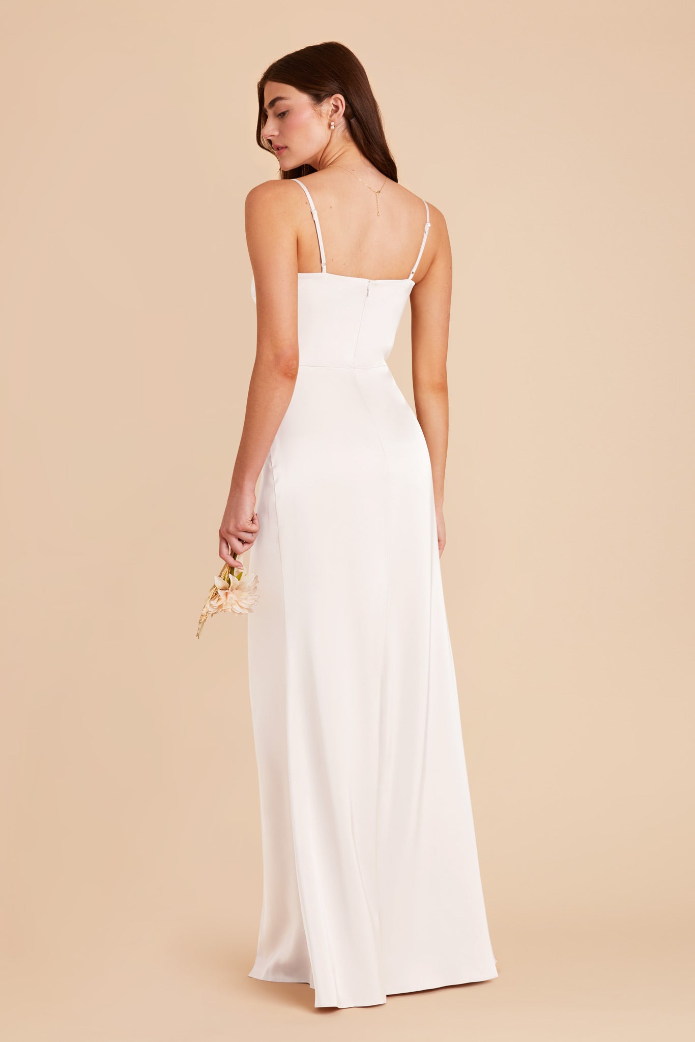 White Jennifer Matte Satin Dress by Birdy Grey