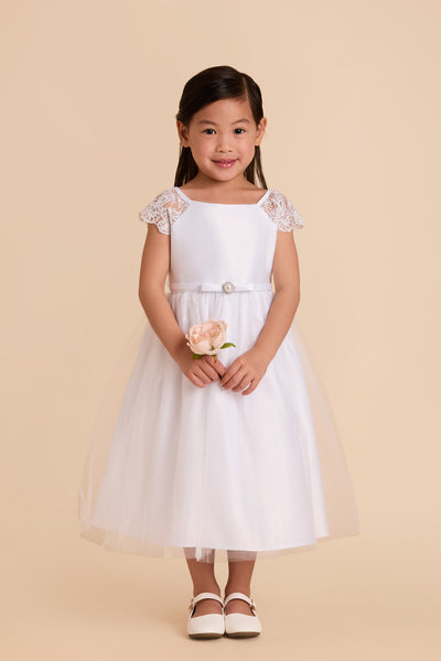 White Lily Flower Girl Dress by Birdy Grey