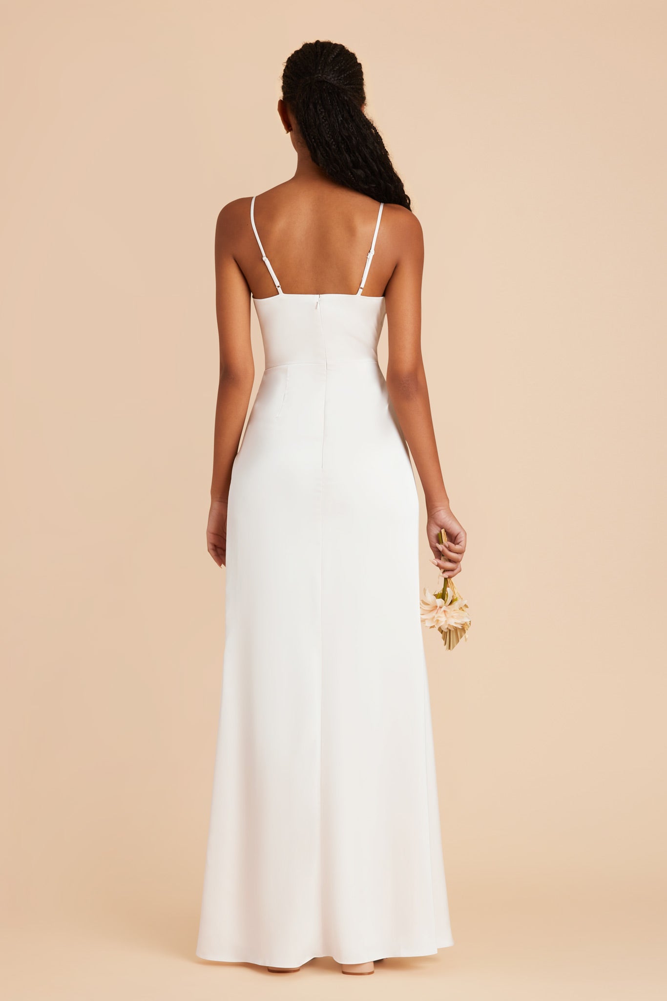 White Lydia Matte Satin Dress by Birdy Grey