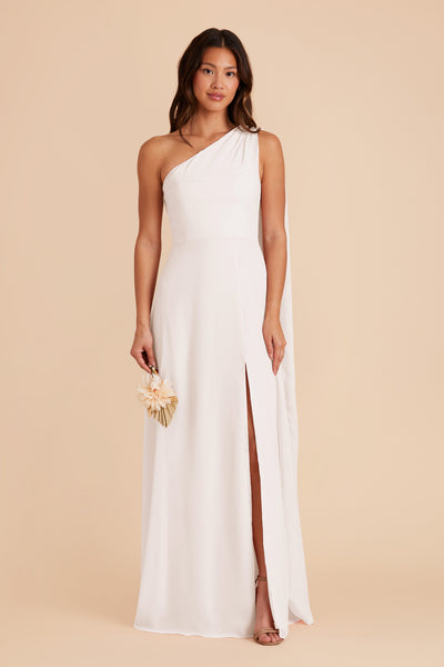 White Melissa Chiffon Dress by Birdy Grey