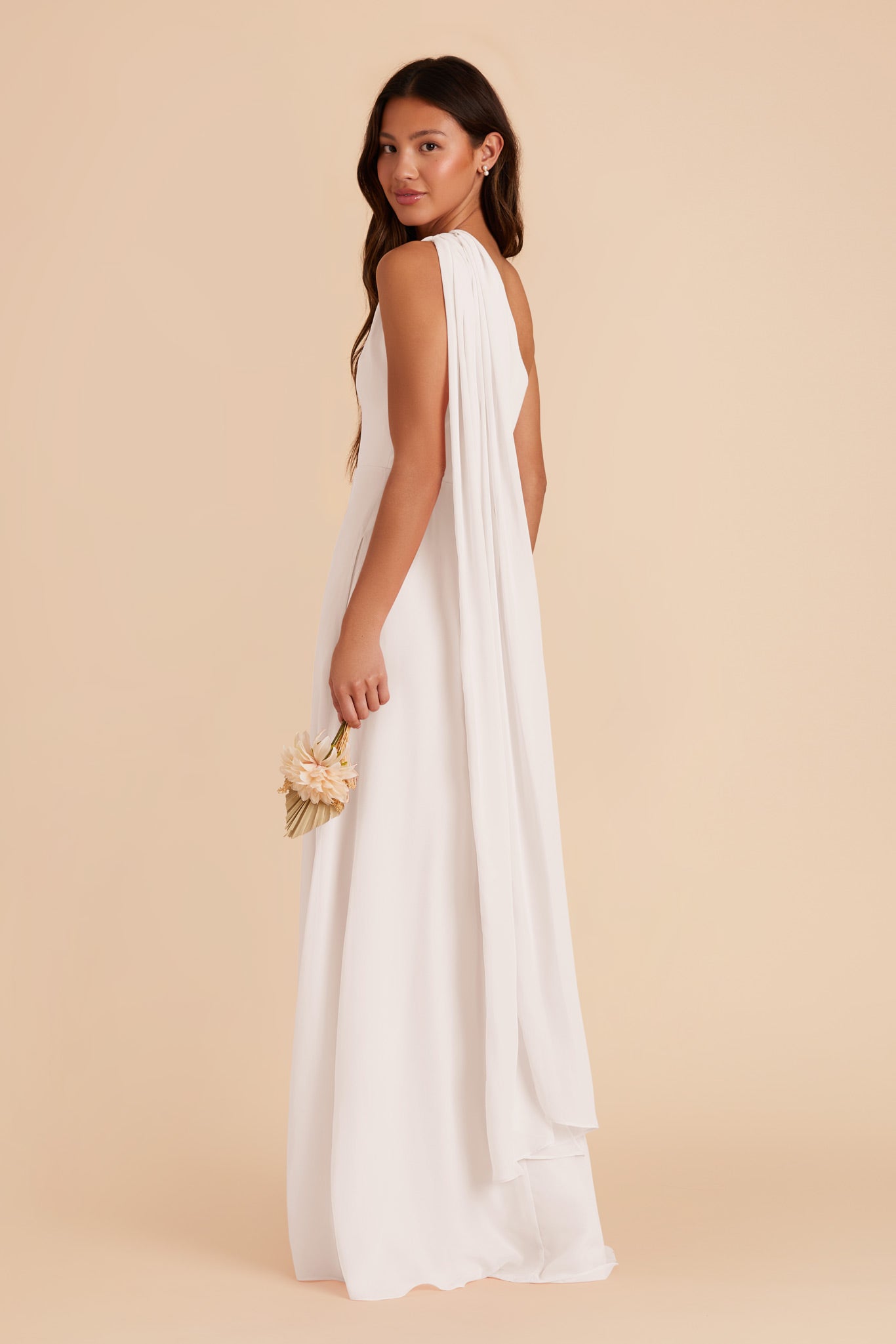 White Melissa Chiffon Dress by Birdy Grey