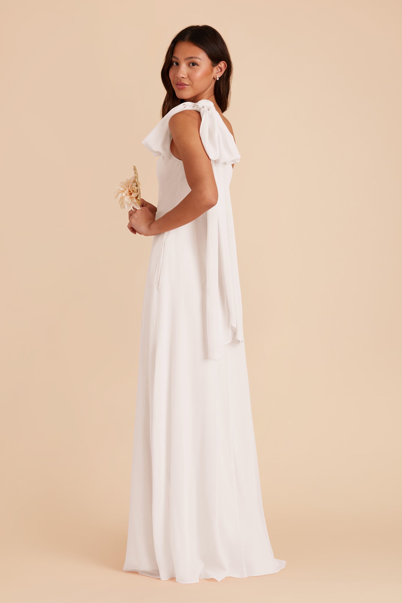 White Melissa Chiffon Dress by Birdy Grey