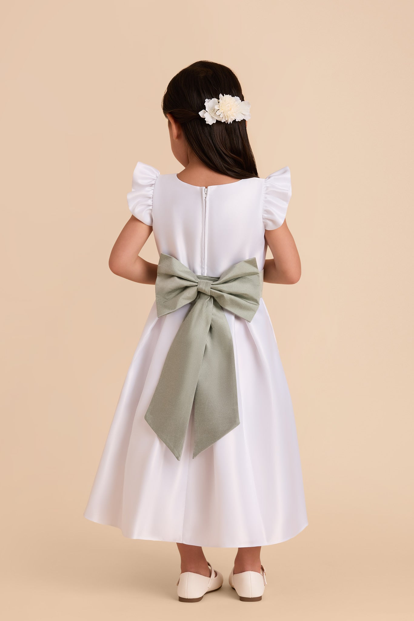 White Poppy Flower Girl Dress by Birdy Grey