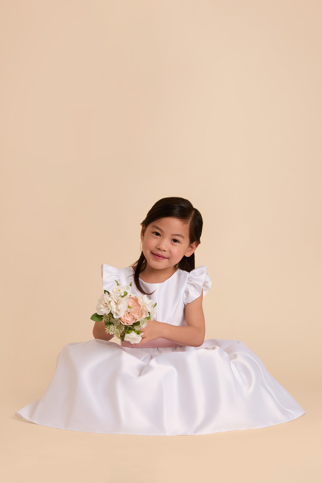 Jasmine White Flower Girl Dress Birdy Grey