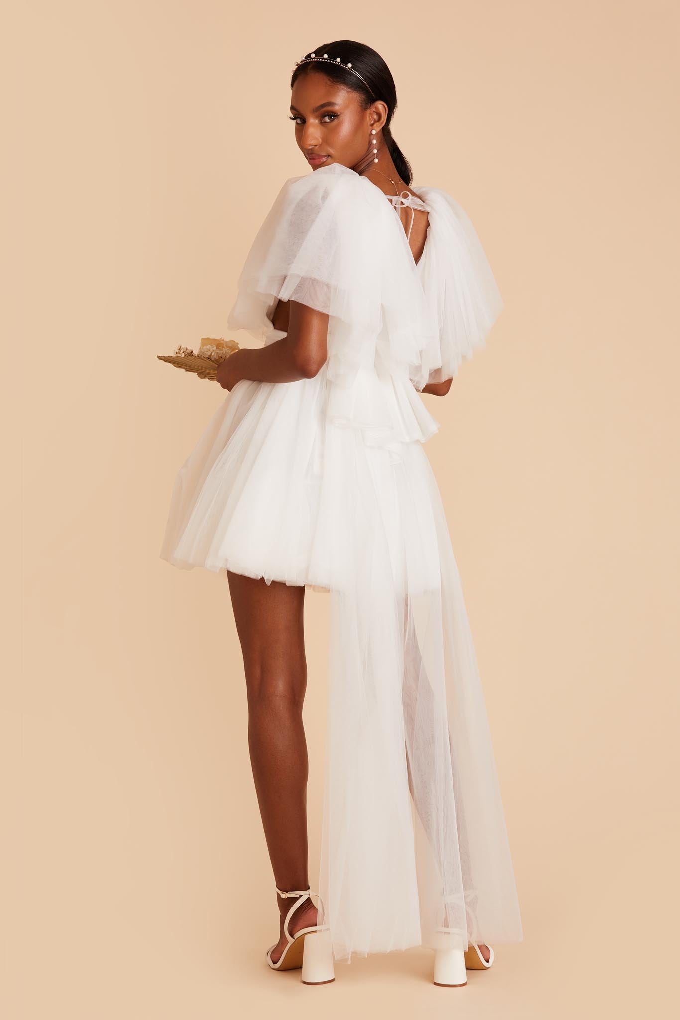 White long sleeve outlet tulle dress