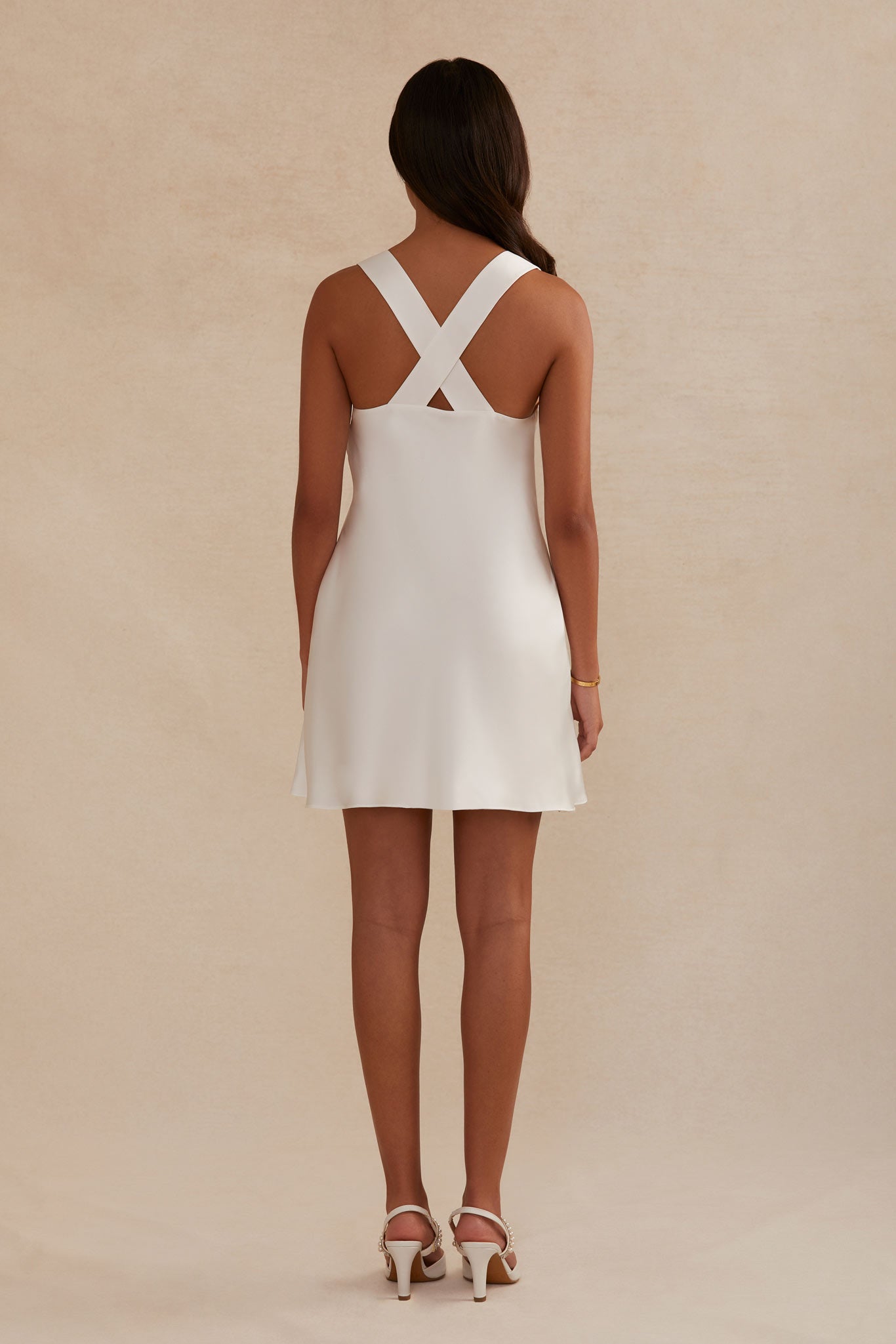 White Veronica Mini Dress by Birdy Grey