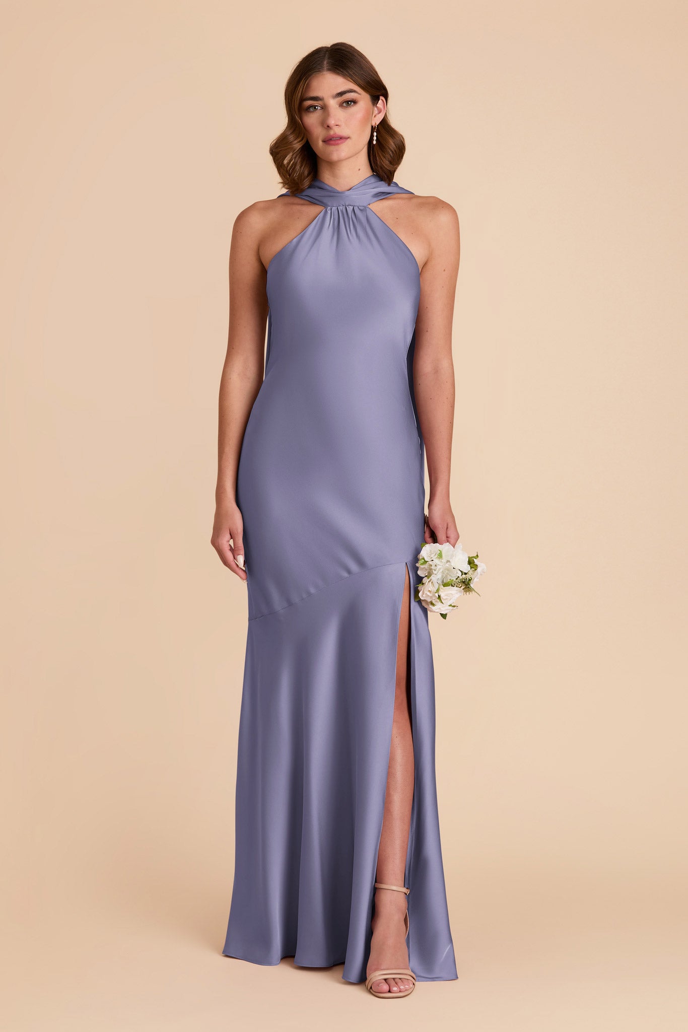 Wisteria Eileen Matte Satin Dress by Birdy Grey