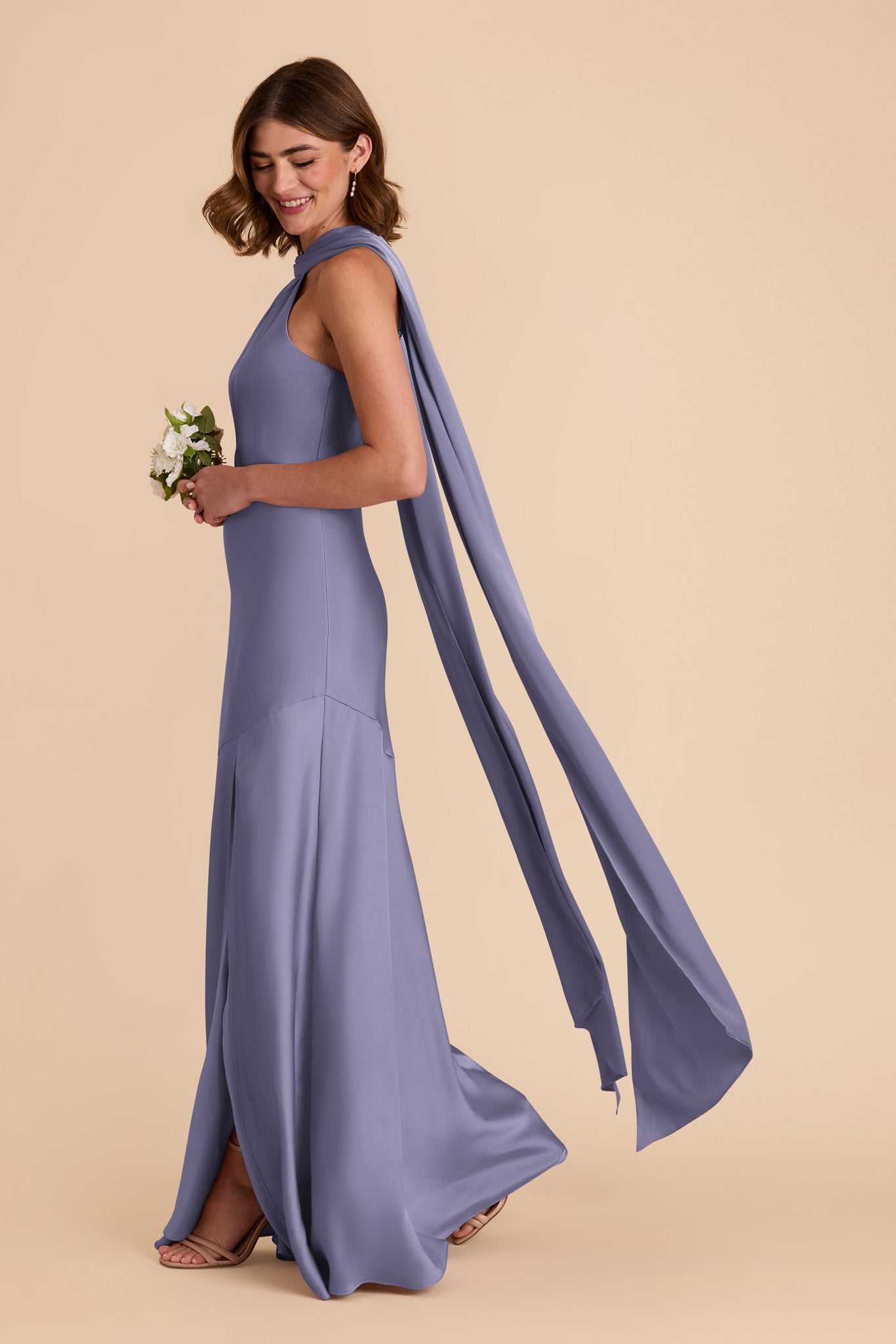 Wisteria Eileen Matte Satin Dress by Birdy Grey