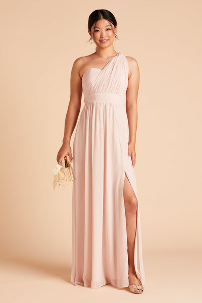 Pale Blush Grace Convertible Dress with Slit by Birdy Grey