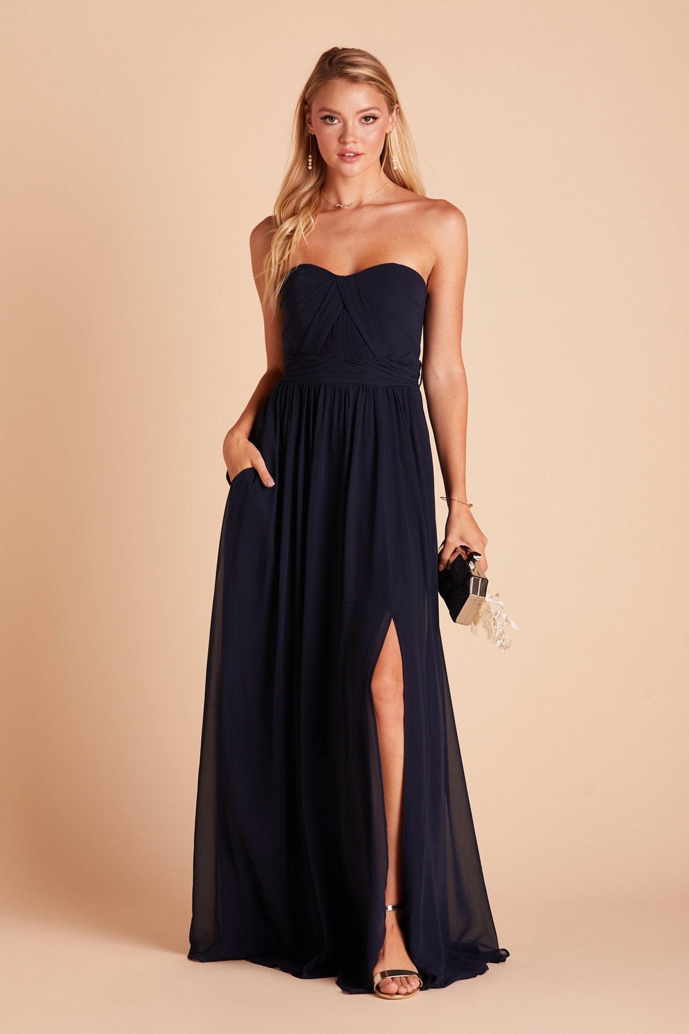 Grace navy blue twist hotsell maxi dress