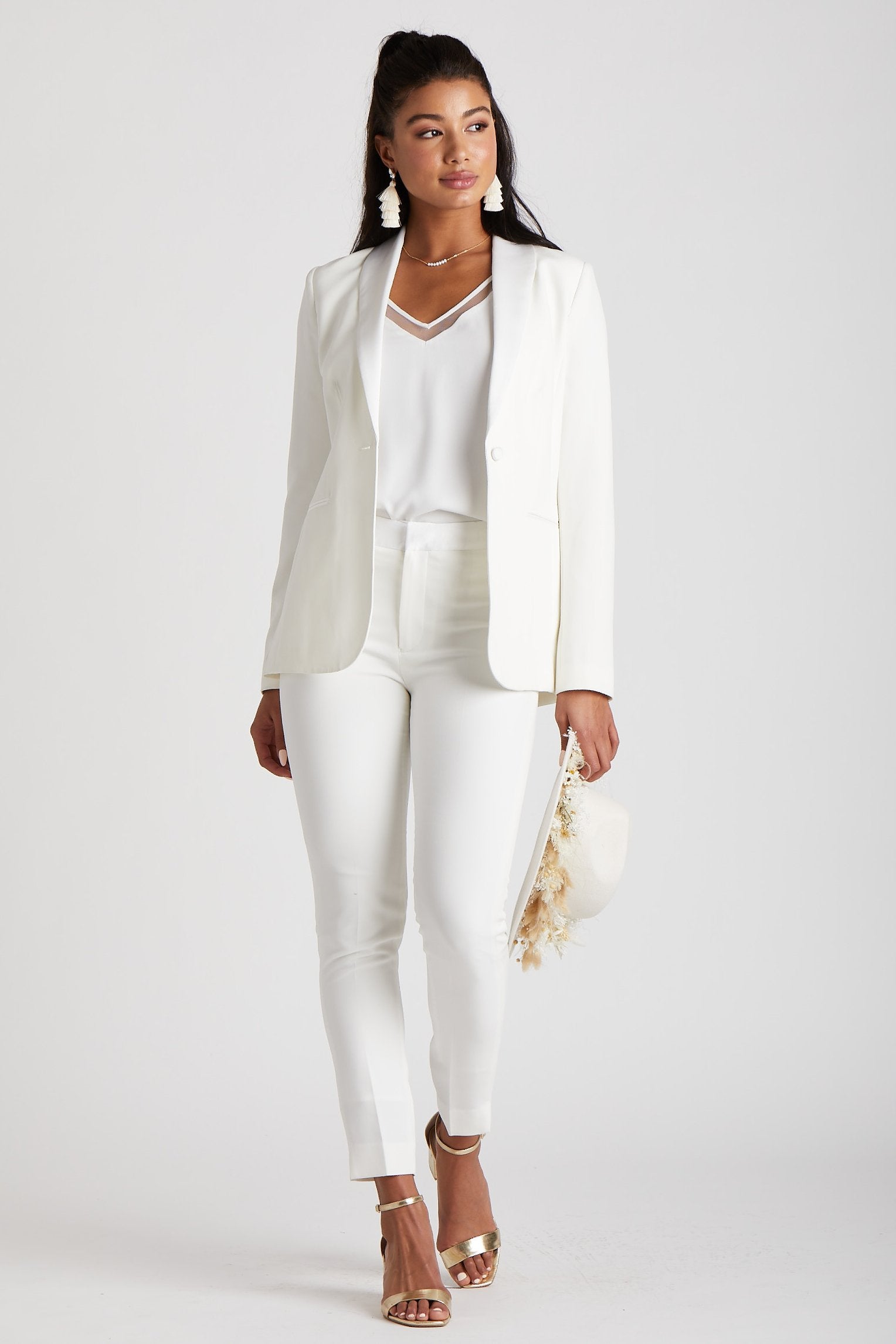 White Bridal Trouser suit  Sumissura