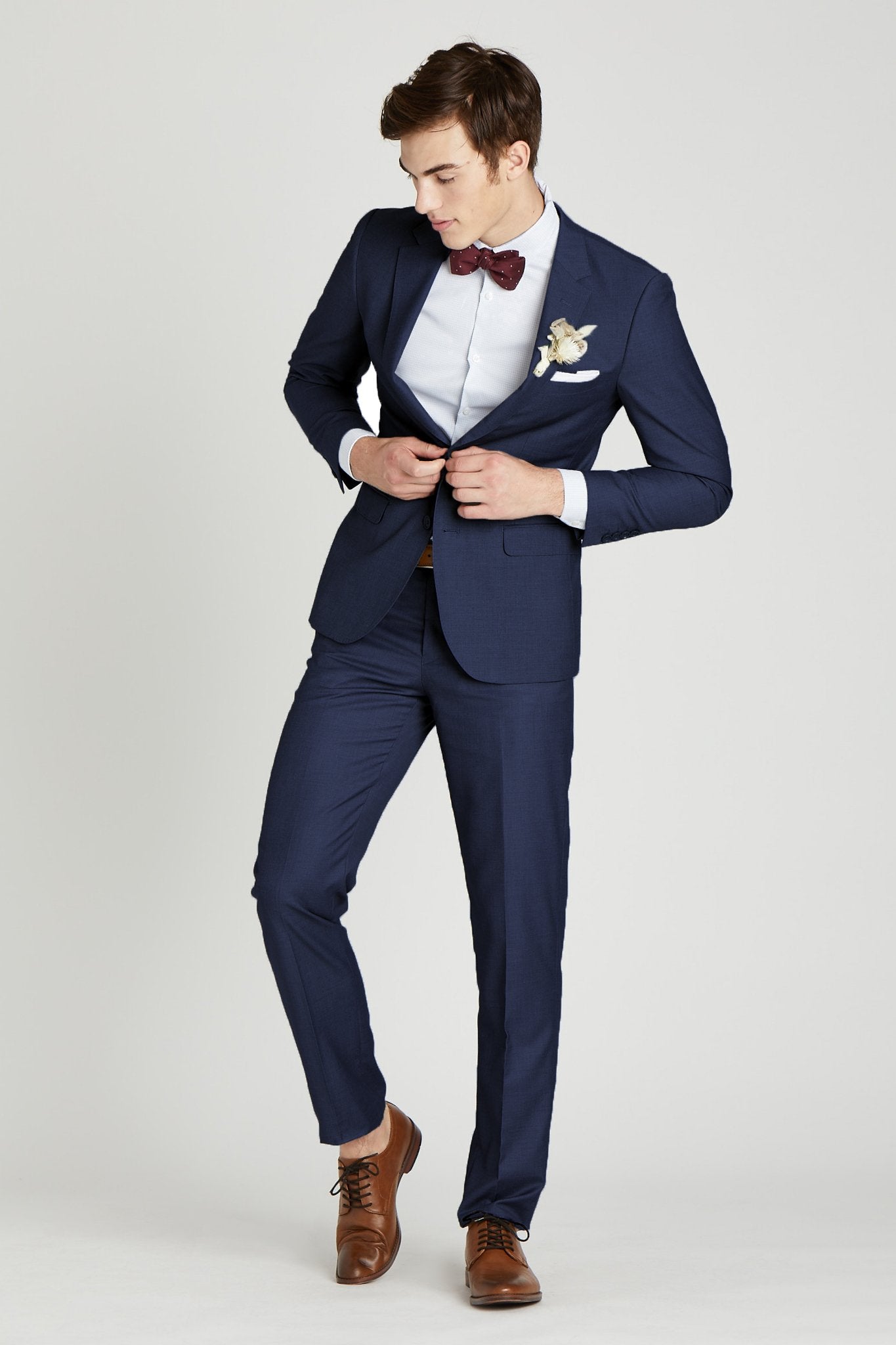 Brilliant Blue Groomsman Suit by SuitShop | Birdy Grey