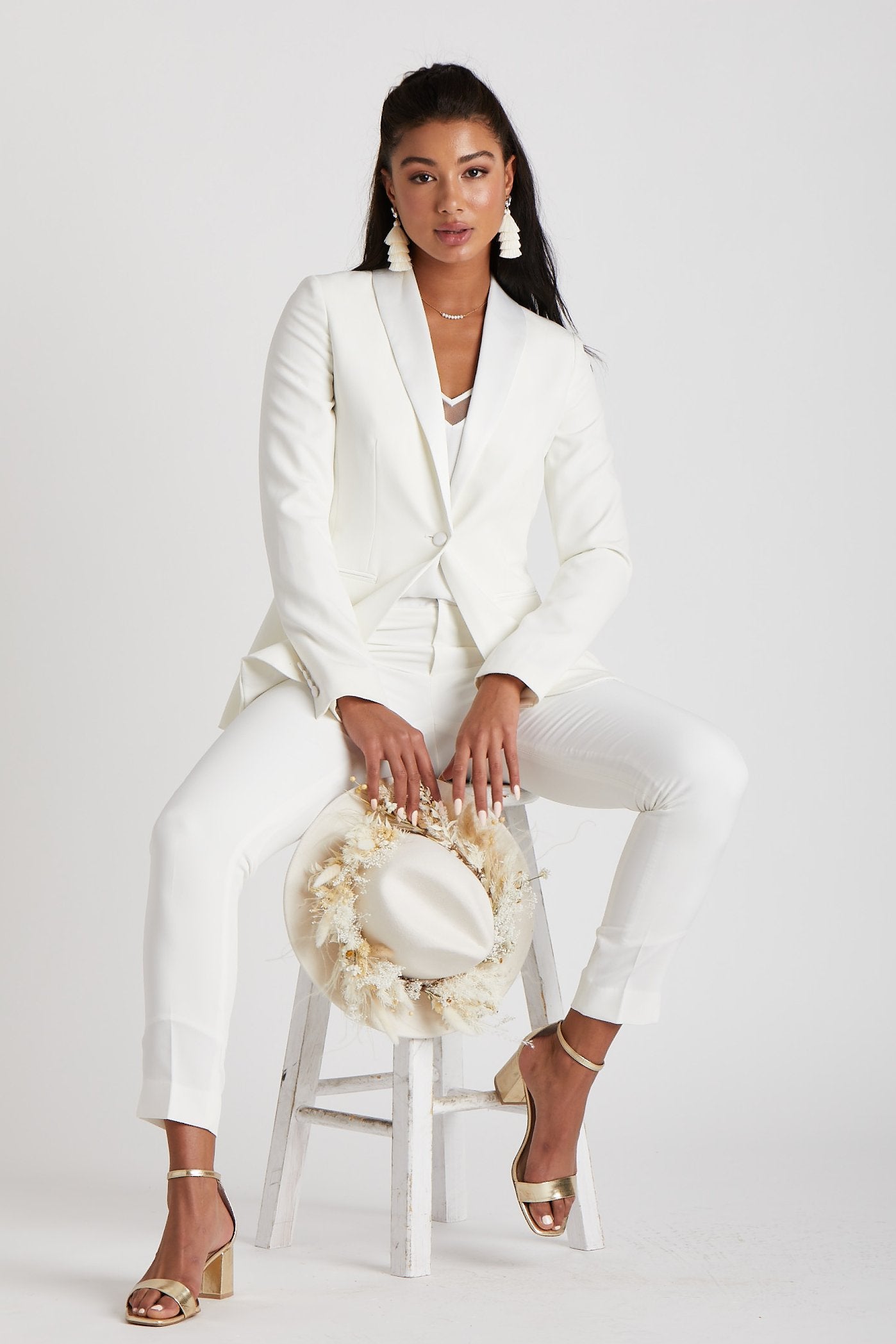 White tuxedo jacket on sale women