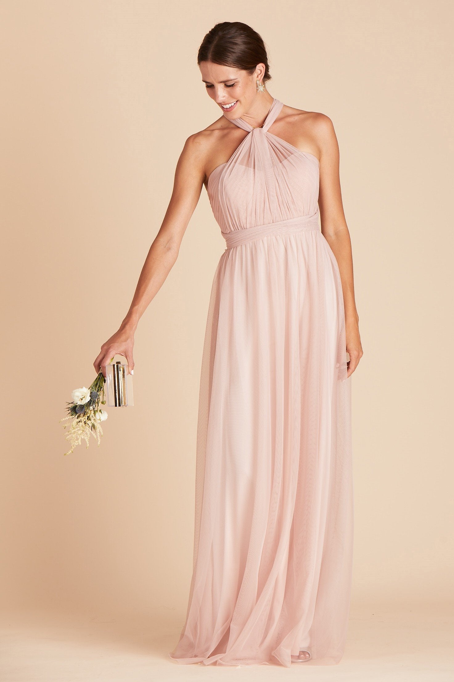 Vintage blush shop pink bridesmaid dresses