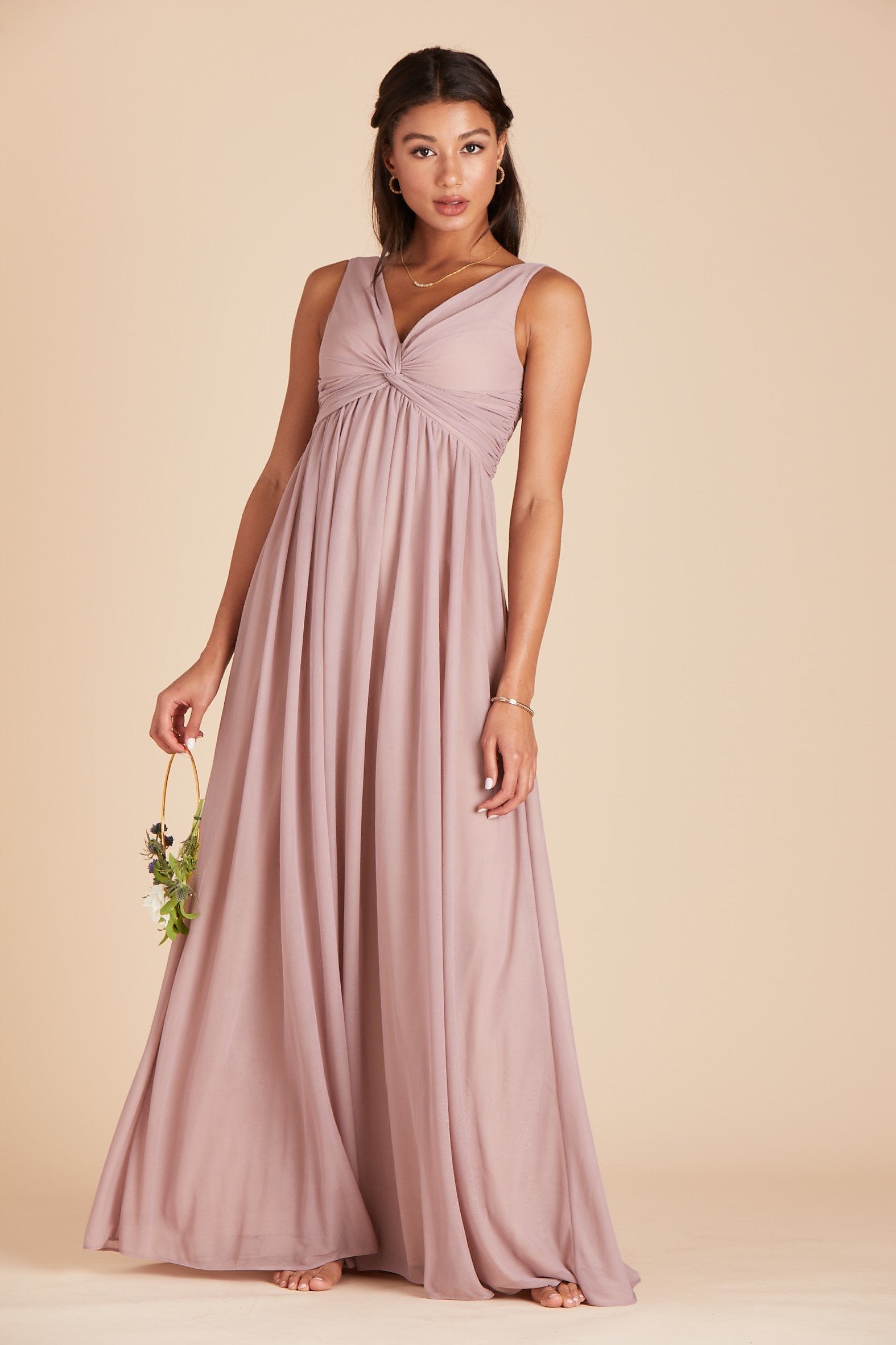 Lianna Bridesmaid Dress in Mauve Birdy Grey