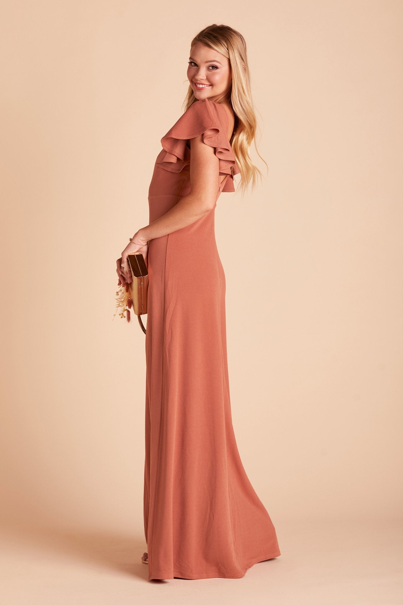 Hannah Crepe Dress Terracotta XS TERRACOTTA