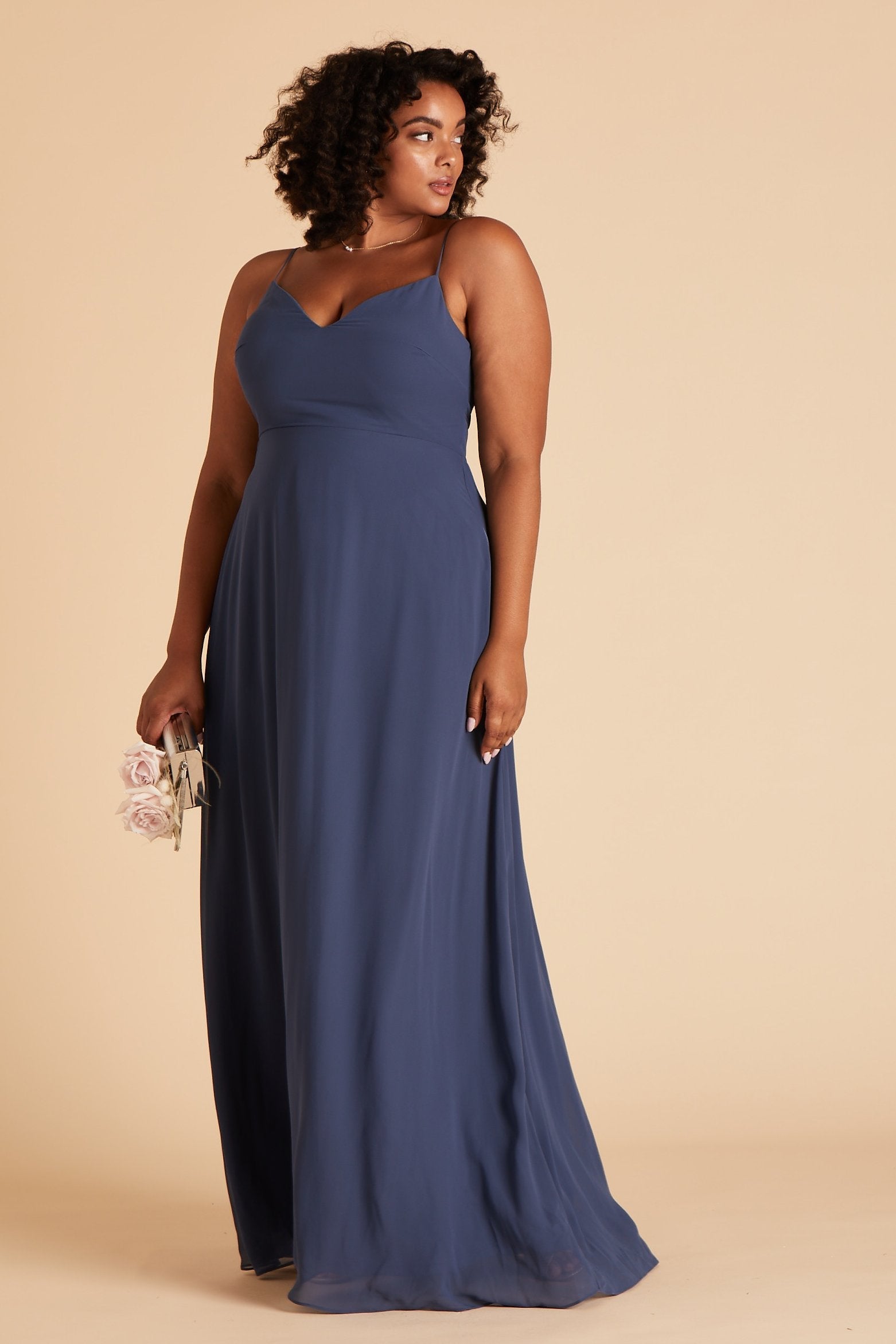 Dusty slate hot sale blue bridesmaid dresses