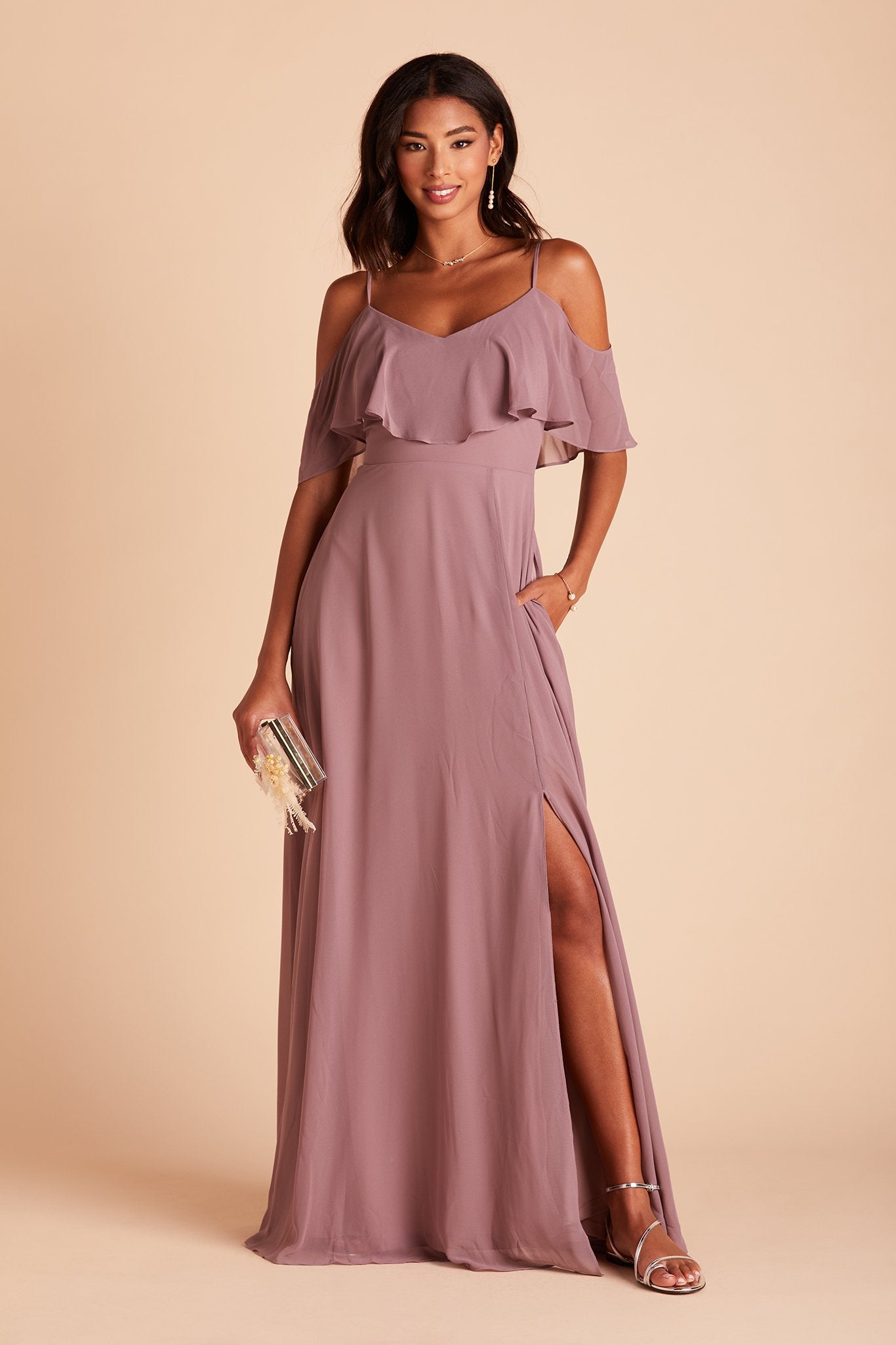 Jane Convertible Dress With Slit - Dark Mauve