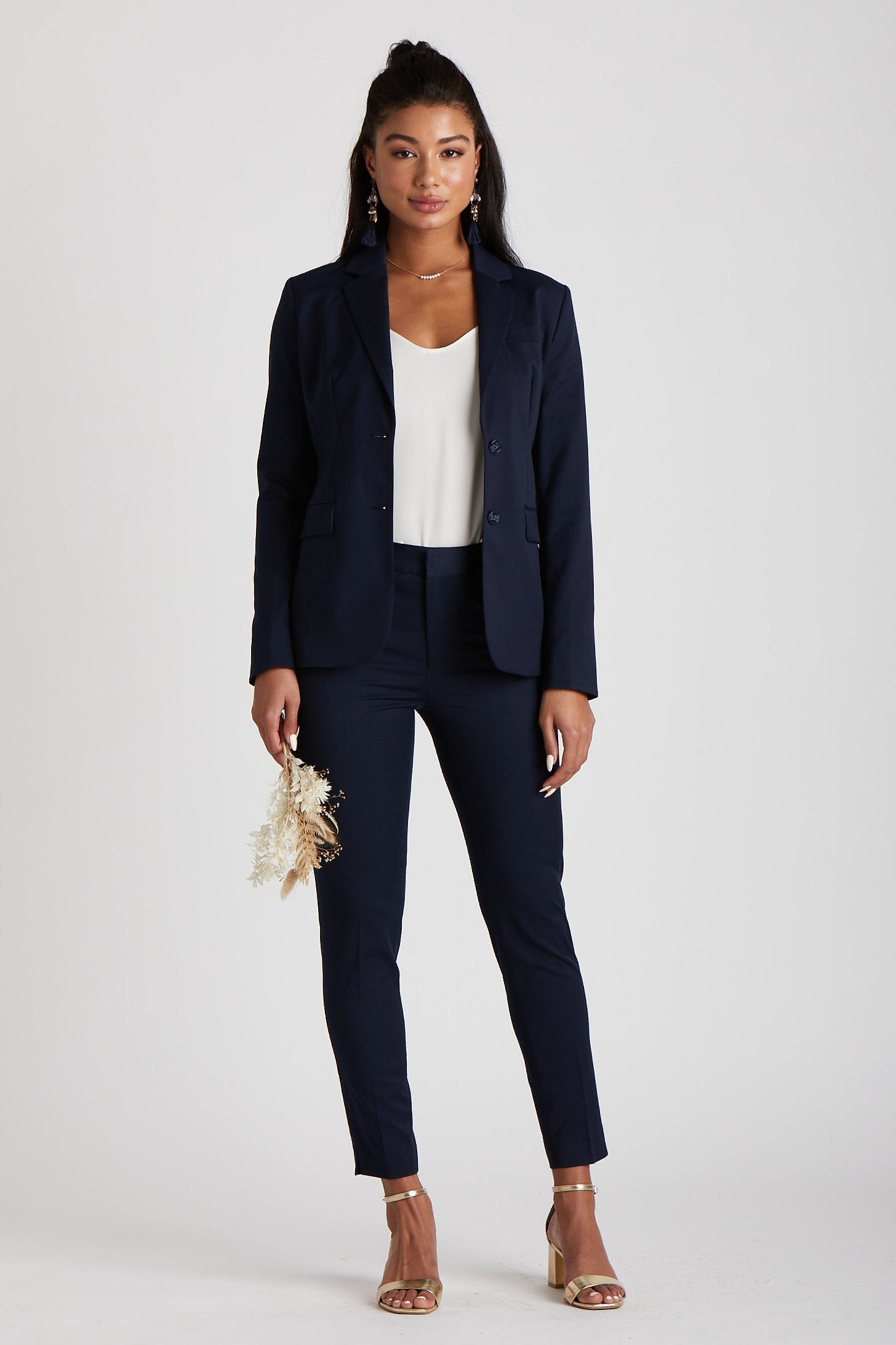 Women s Navy Blue Suit Pants by SuitShop Birdy Grey