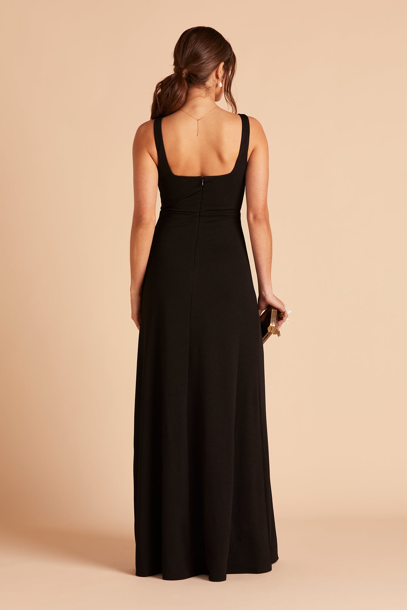 Alex Crepe Bridesmaid Dress in Black | Birdy Grey