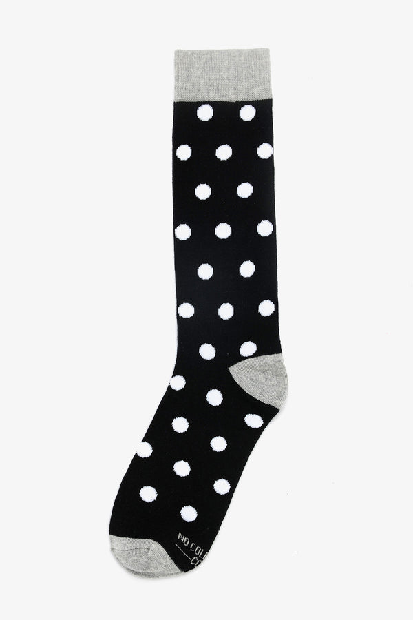 Polka Dot Groomsmen Socks By No Cold Feet - Black | Birdy Grey