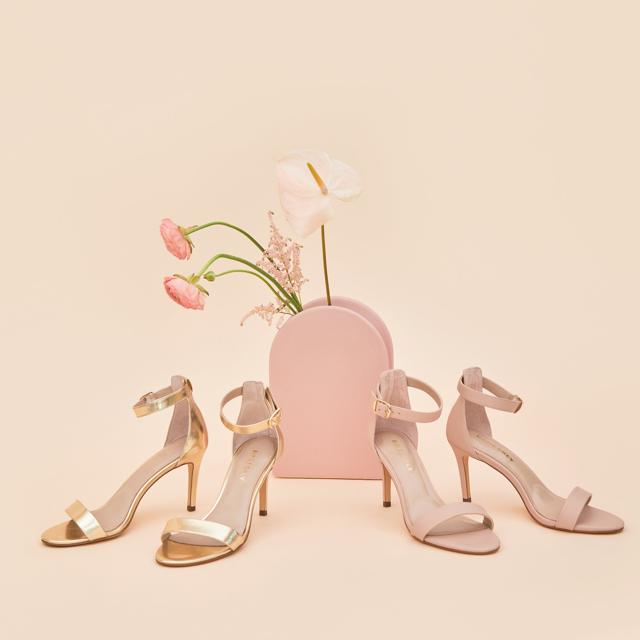 Jenny Stiletto Heel in Nude Blush Birdy Grey