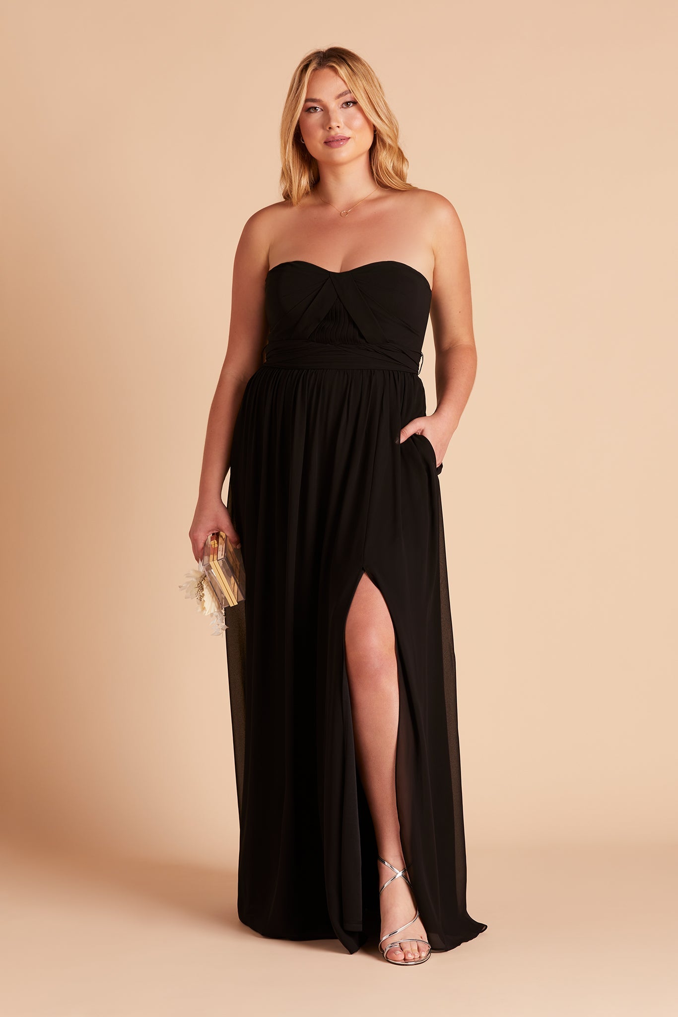 Women's Cocktail Dress, Fleur Strapless Dress - Black