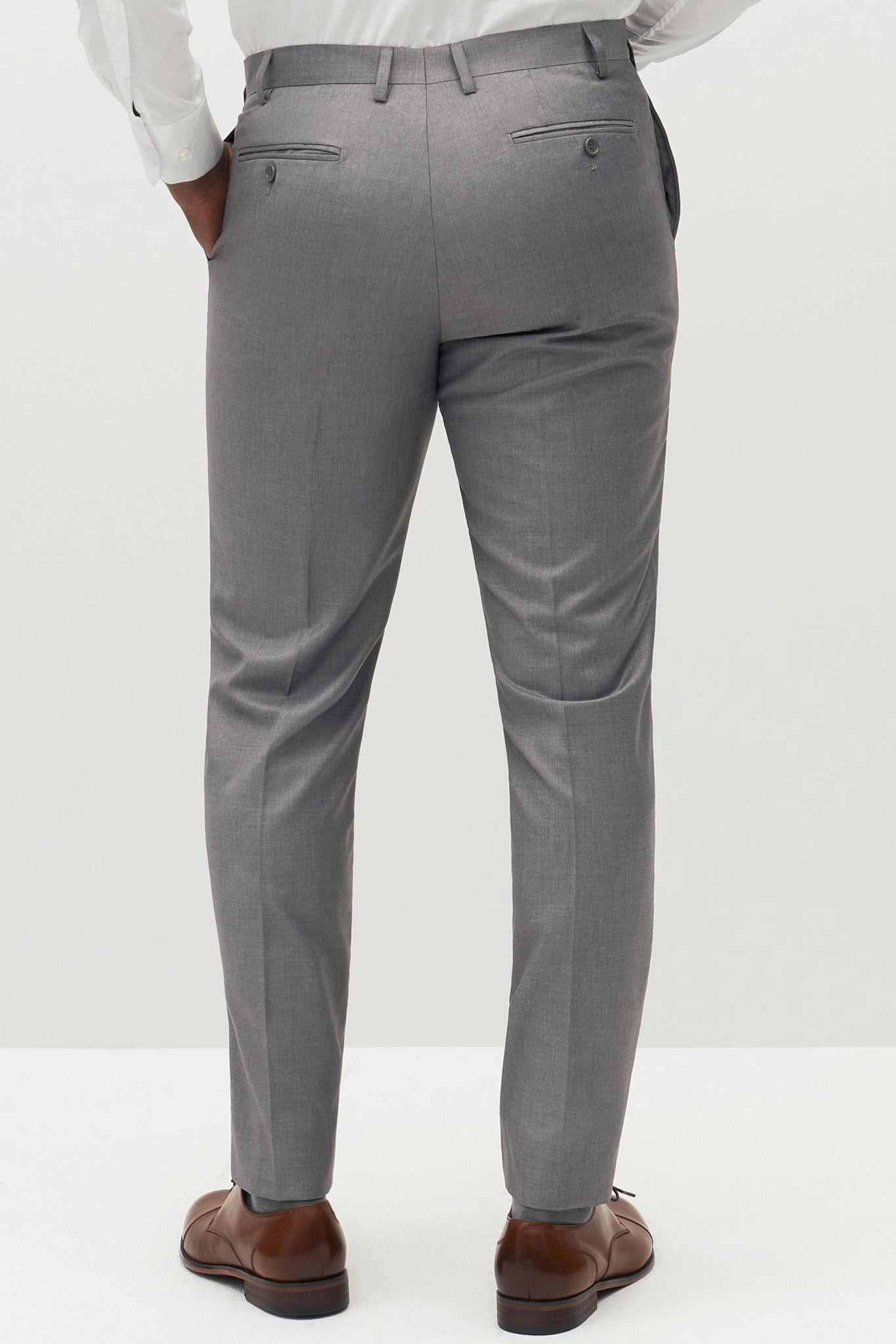 Light Grey Textured Ankle-Length Formal Men Ultra Slim Fit Trousers -  Selling Fast at Pantaloons.com