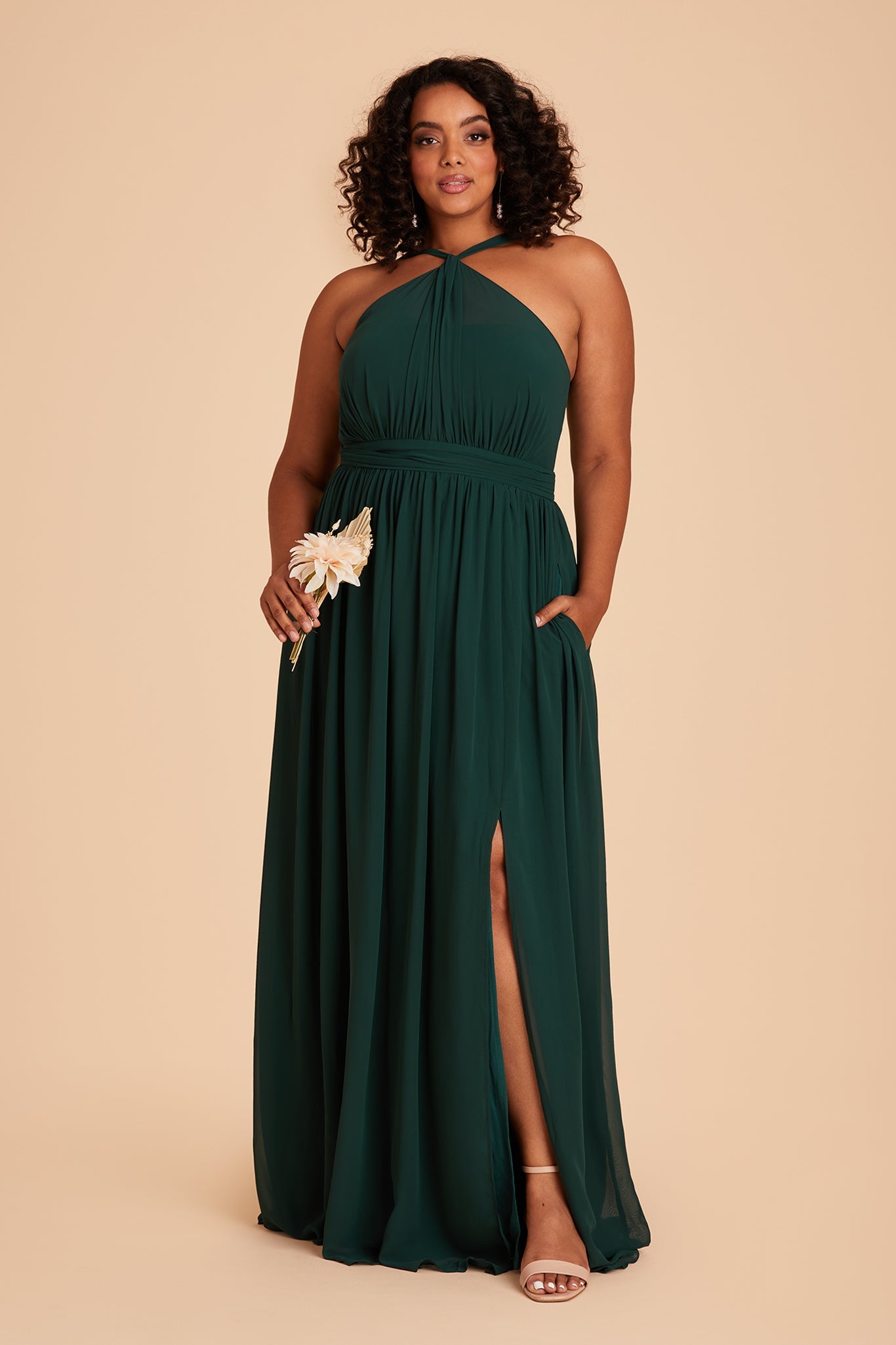 Emerald Green Halter Dress