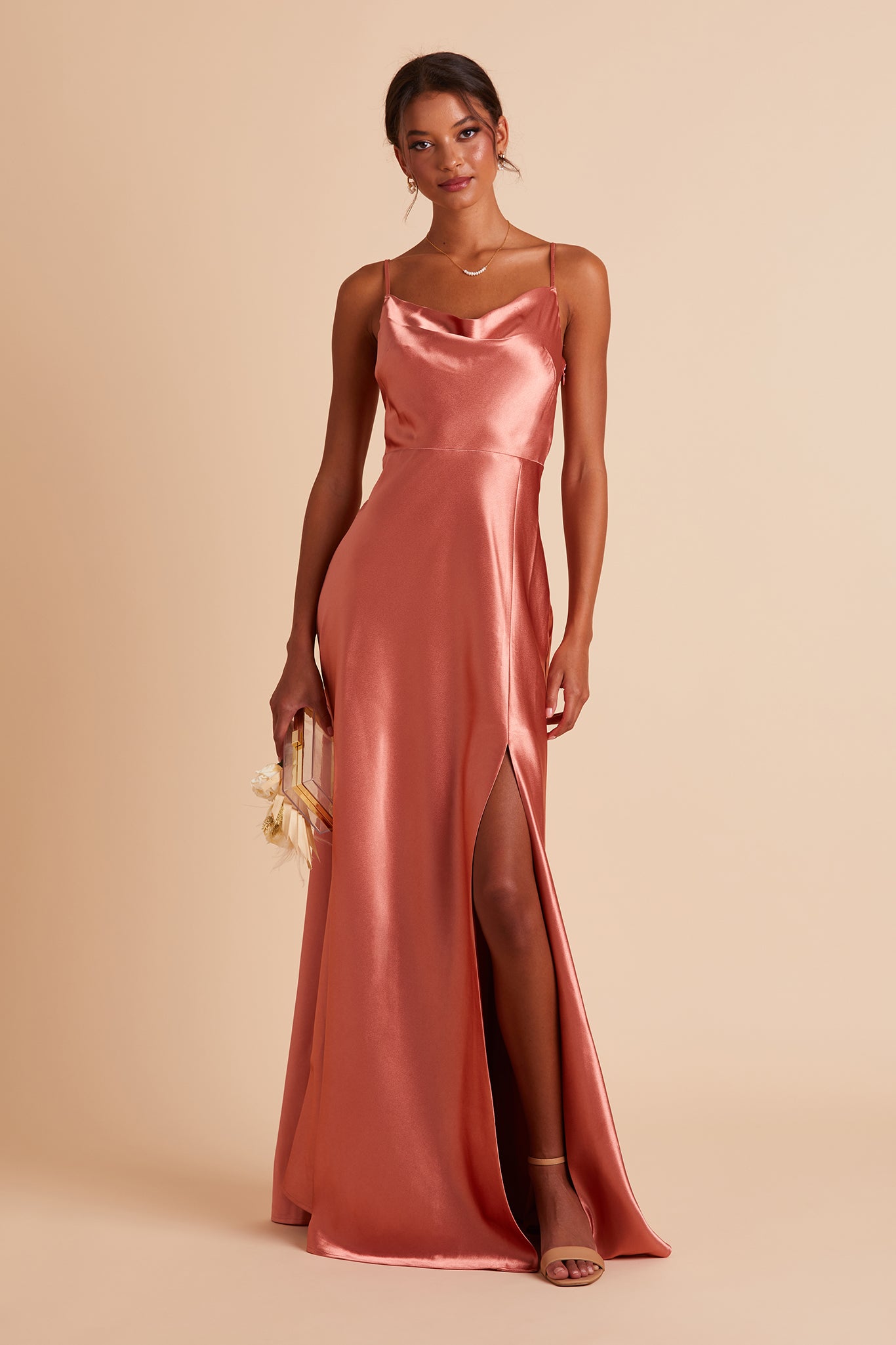 The Sunday Silk Slip Dress - No Bra No Problem, Elegant Sunset